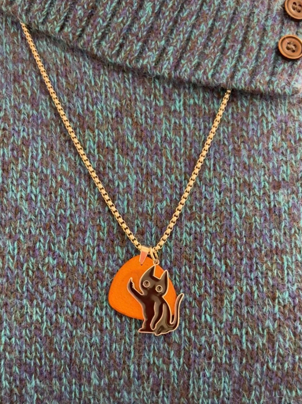 Black Cat Guitar Pick Necklaces
