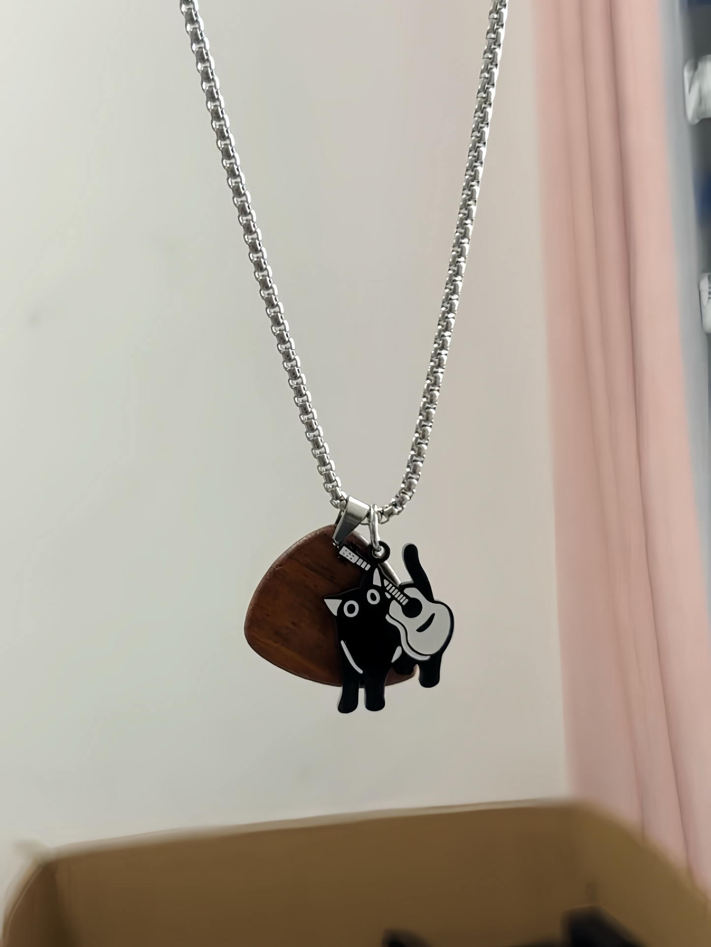Black Cat Guitar Pick Necklaces
