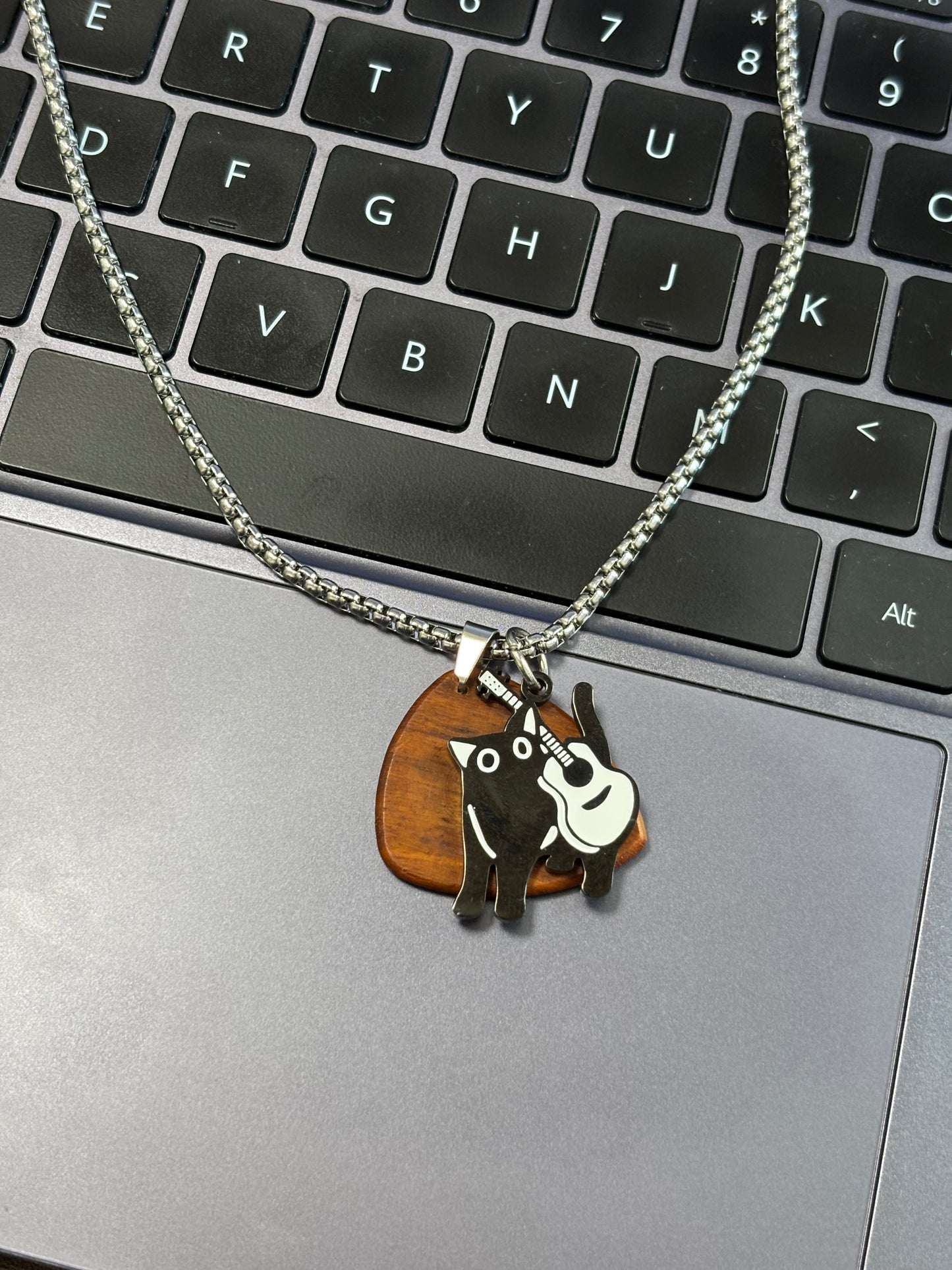 Black Cat Guitar Pick Necklaces