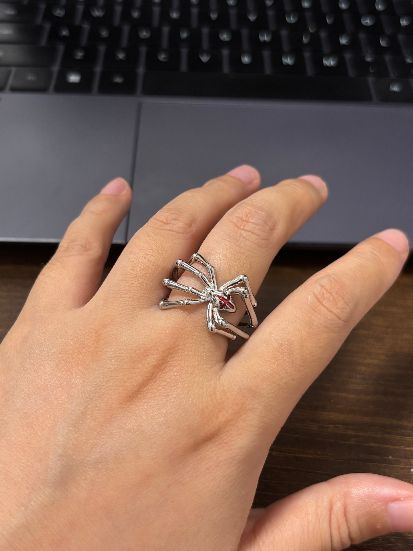 Goth Spider Adjustable Ring