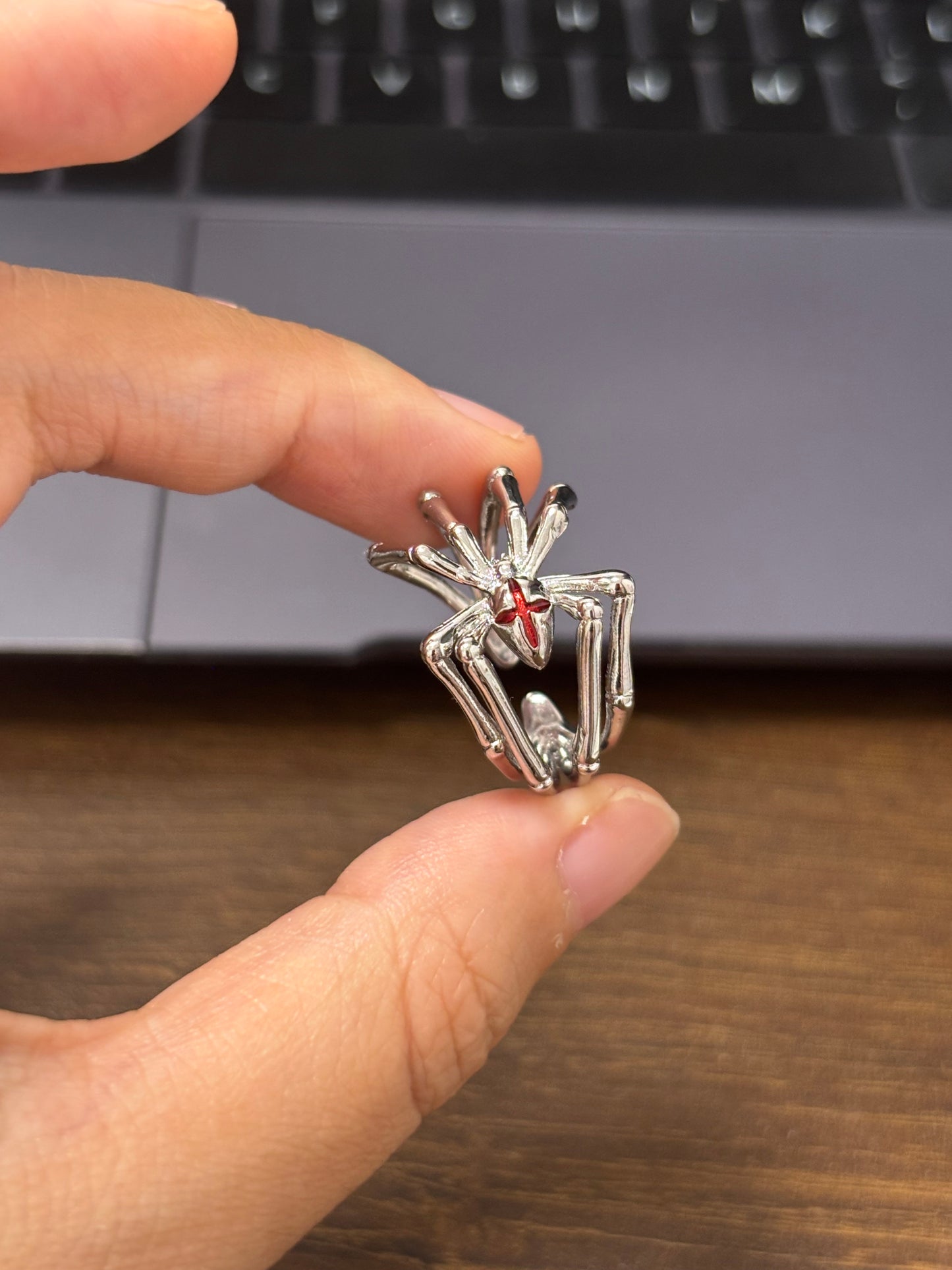 Goth Spider Adjustable Ring