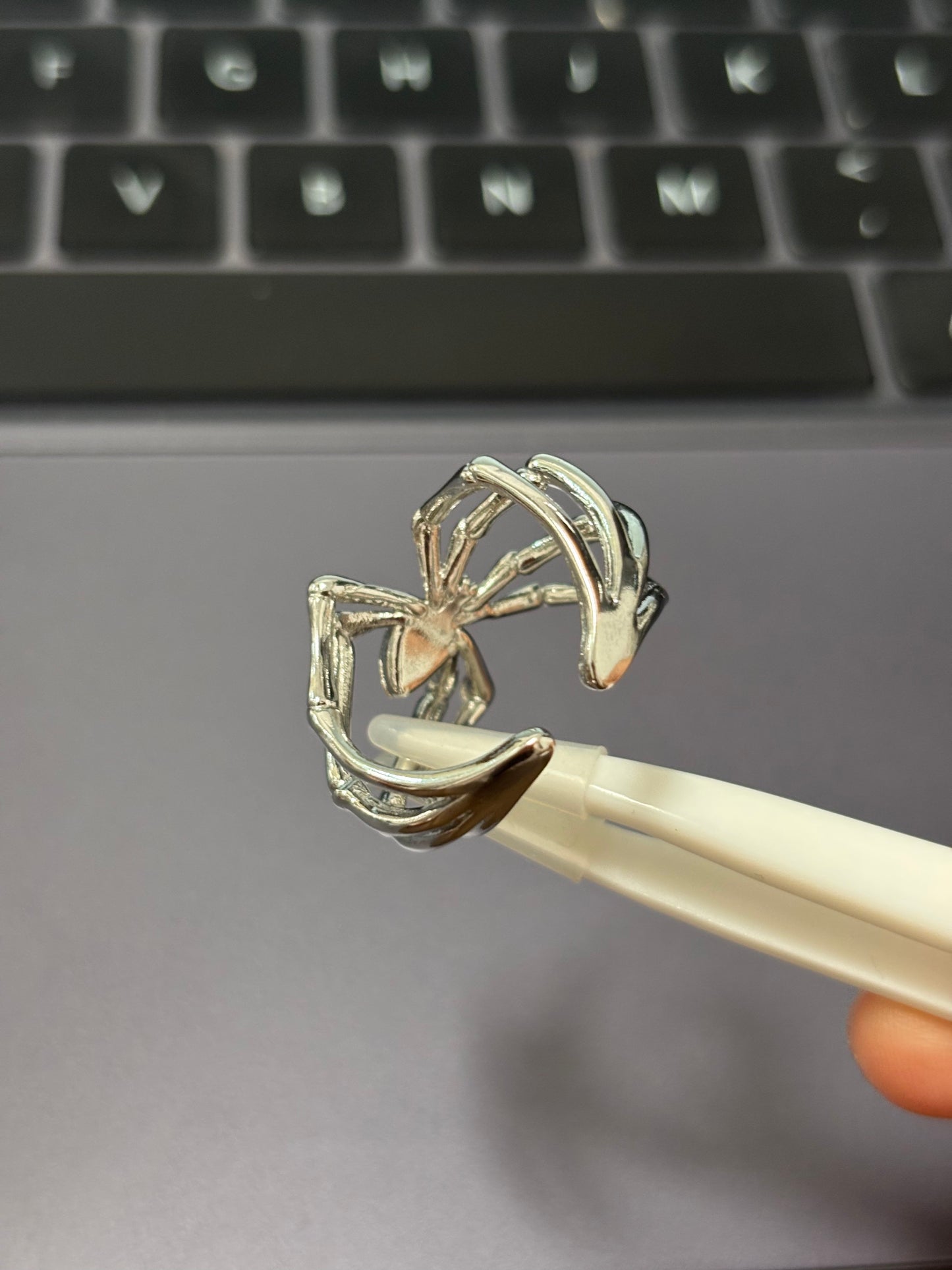 Goth Spider Adjustable Ring