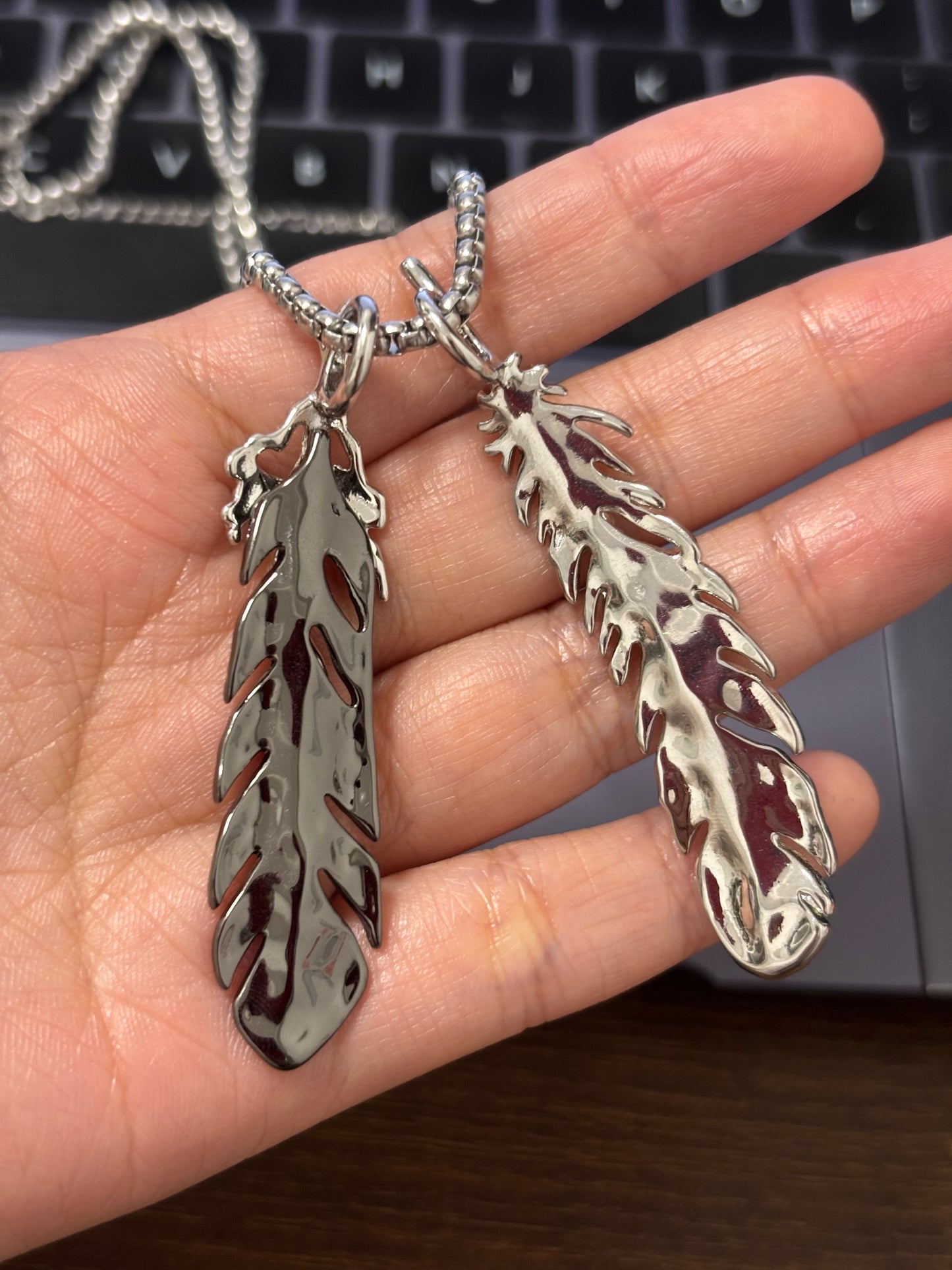 Y2K Style Unisex Angel Feather Necklaces