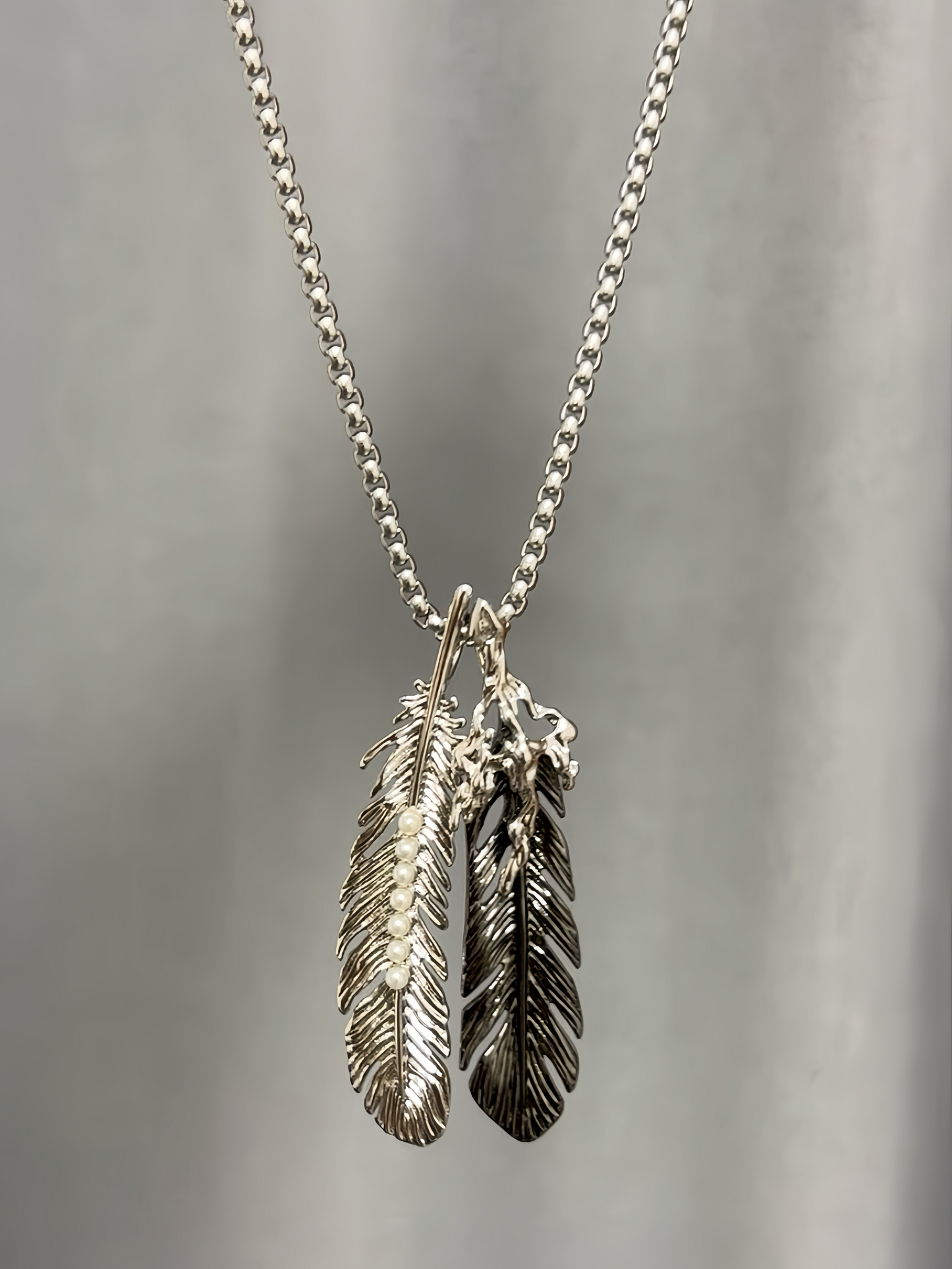 Y2K Style Unisex Angel Feather Necklaces