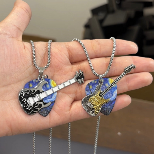 Starry Night Guitar Pick Necklace