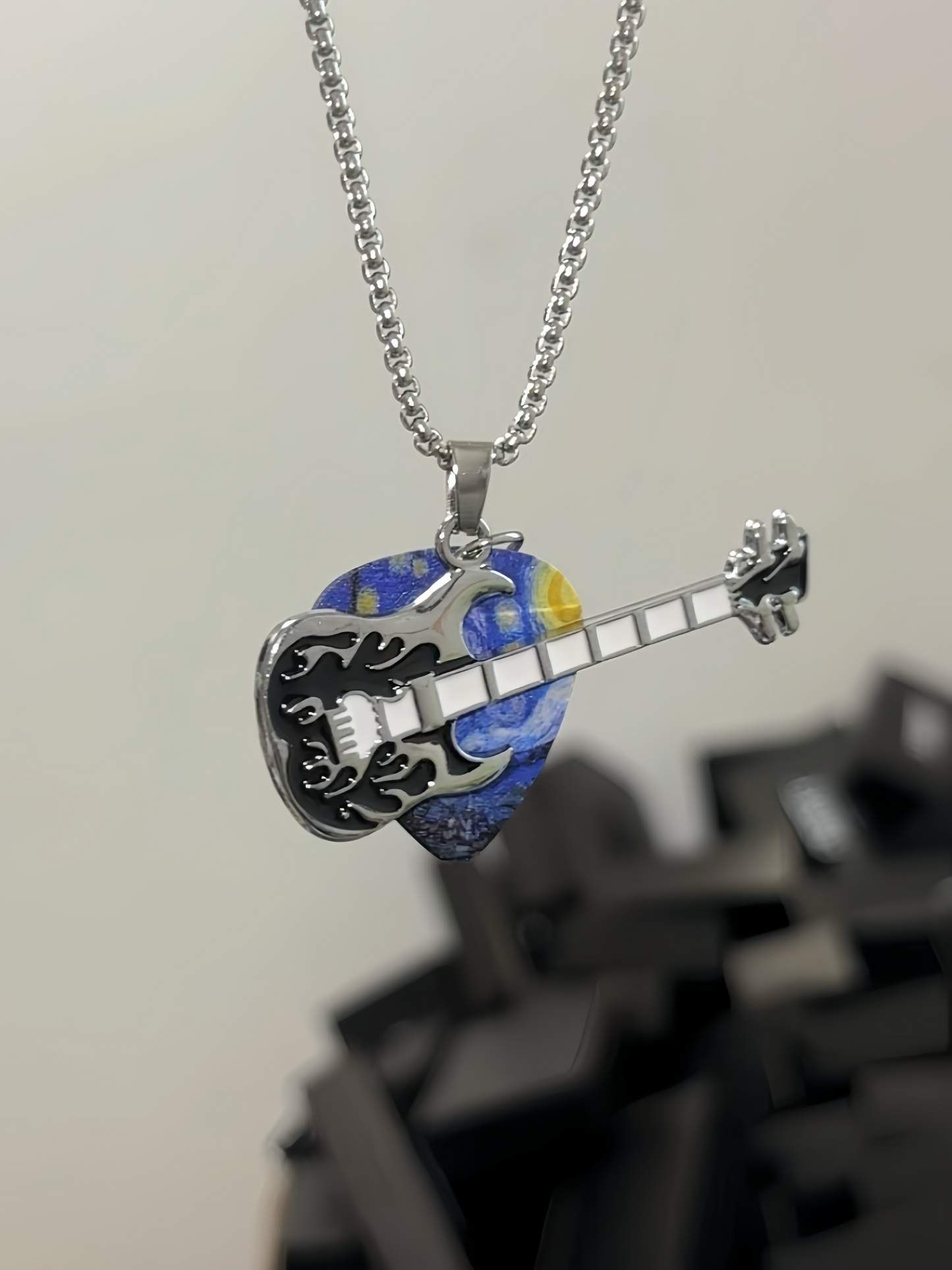 Starry Night Guitar Pick Necklace