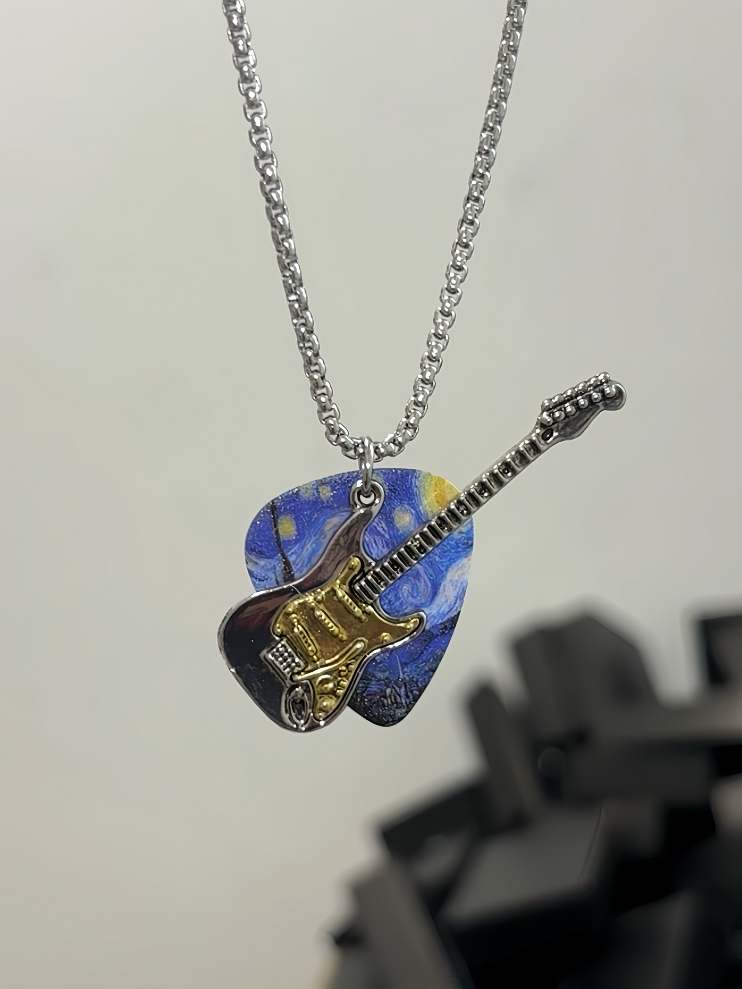 Starry Night Guitar Pick Necklace
