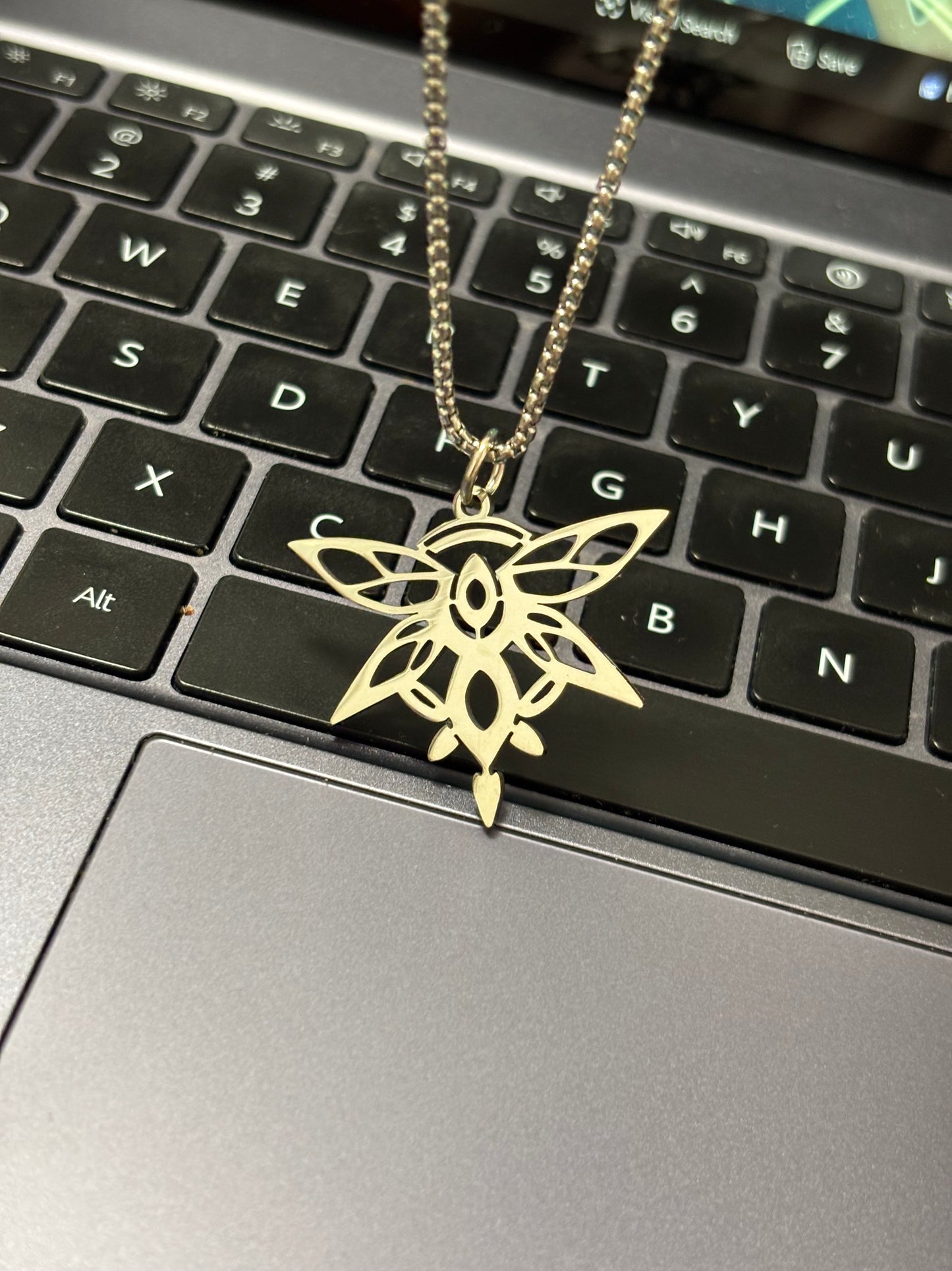 Firefly Inspired Stainless Steel Necklace