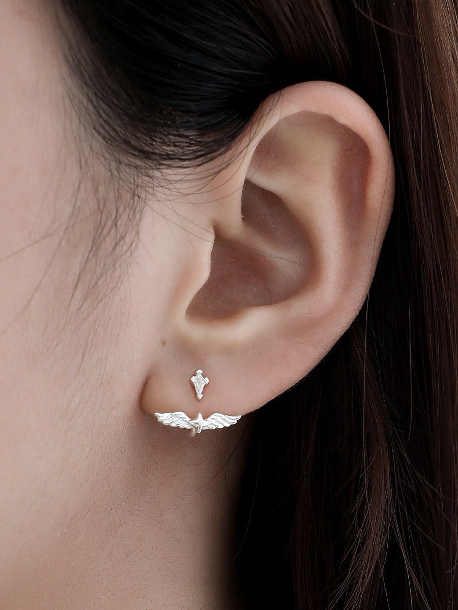 Robin Inspired S925 Silver Angel Wing Earrings