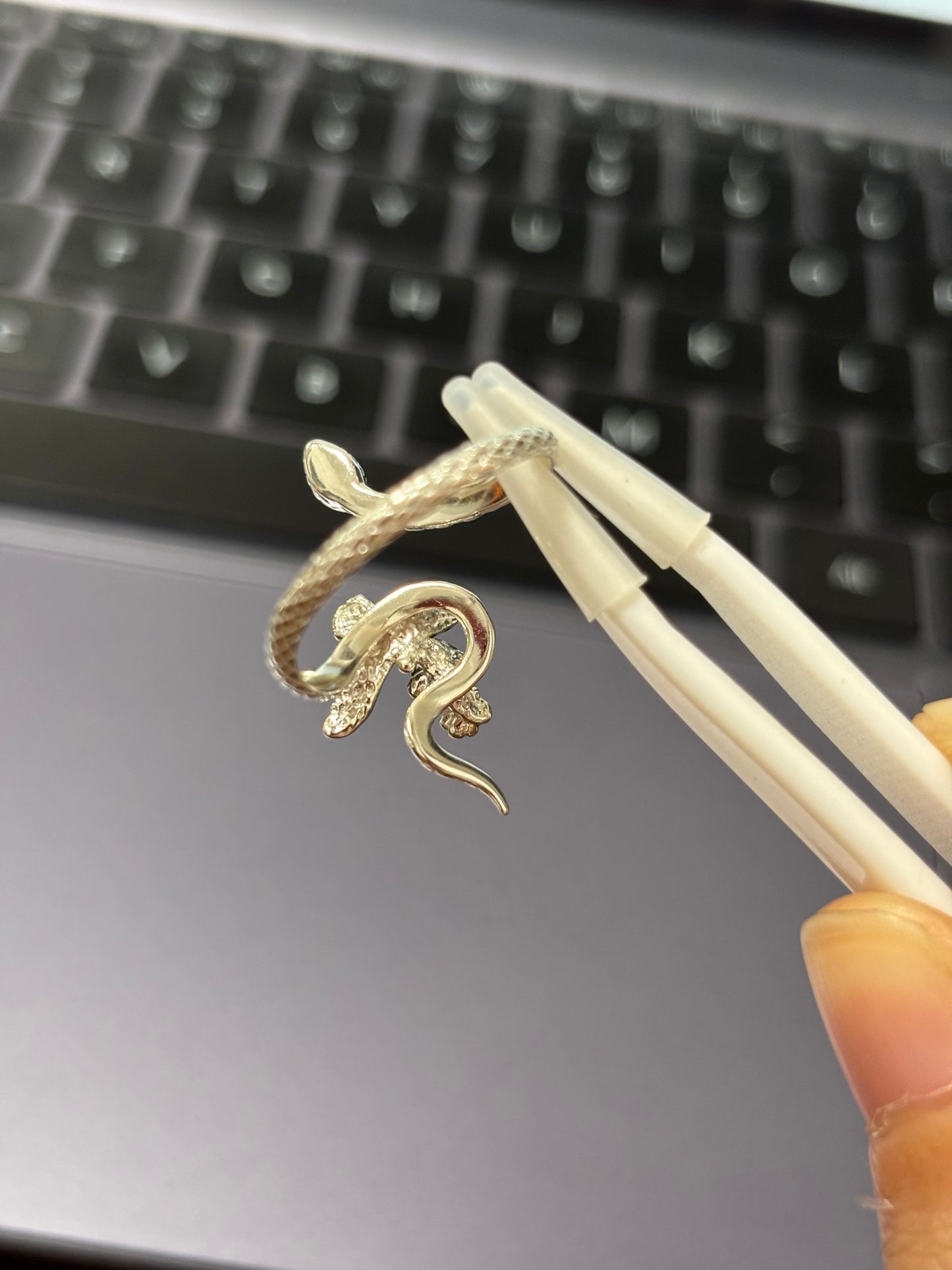 Designer S925 Silver Snake and Butterfly Wrap Ring