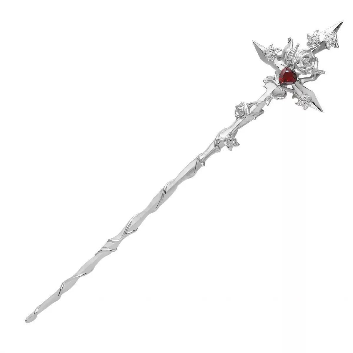 Unisex Goth Thorn Rose Cross Hairpin
