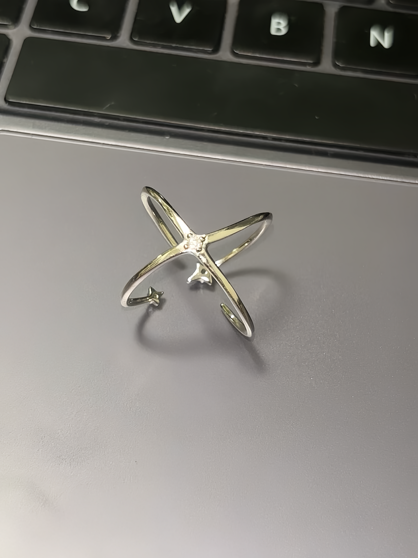 S925 Silver Star Reversible Ring