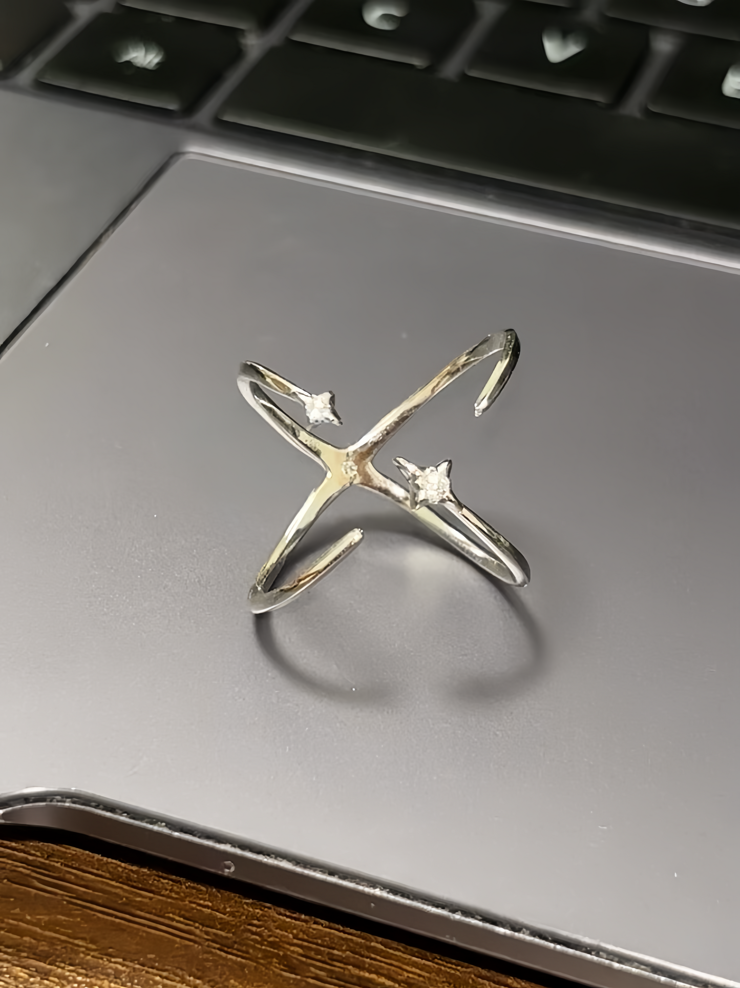 S925 Silver Star Reversible Ring