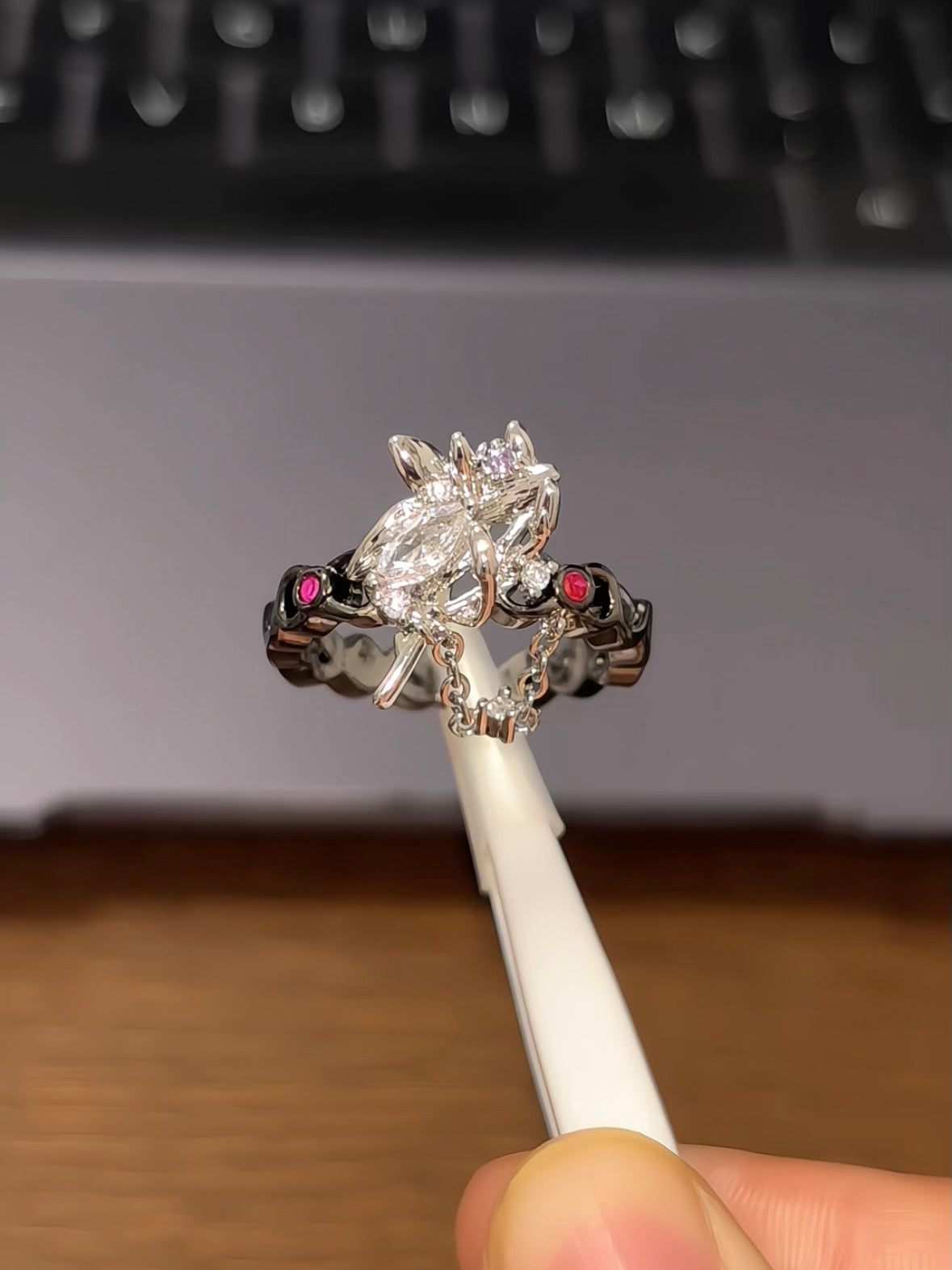 Ying Xing /Blade Inspired Magnolia Flower Ring