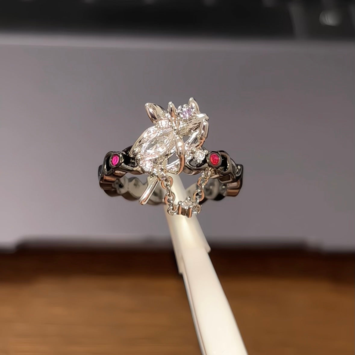Ying Xing /Blade Inspired Magnolia Flower Ring