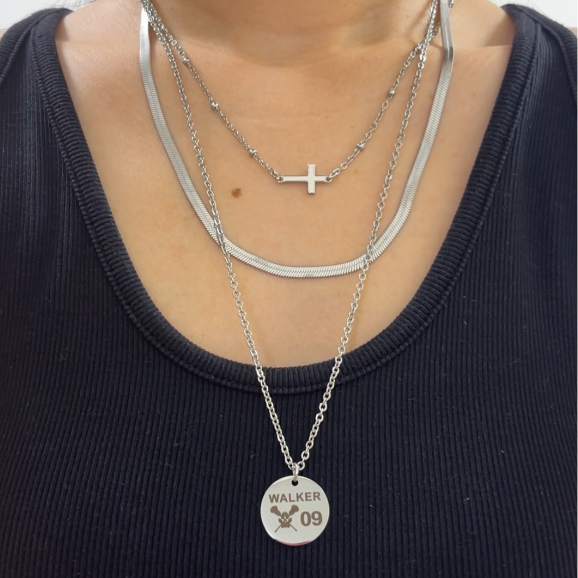 Renee Walker Cross Triple Layered Necklace