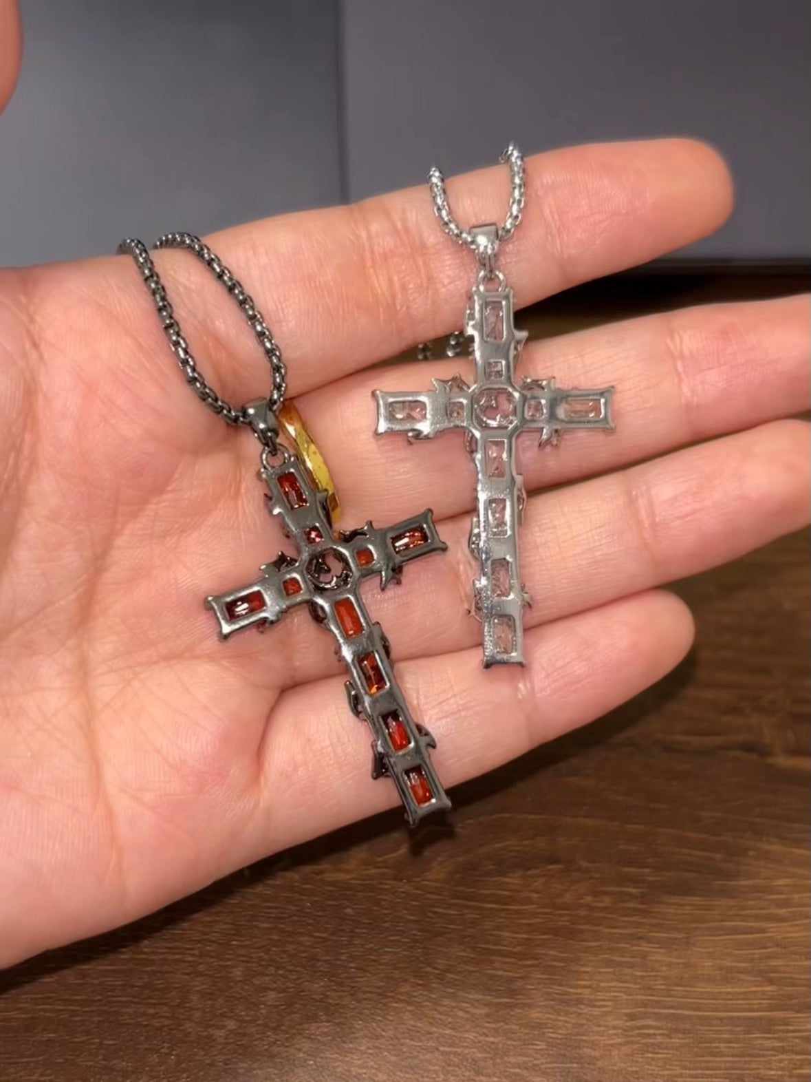 Goth Thorn Cross Necklace