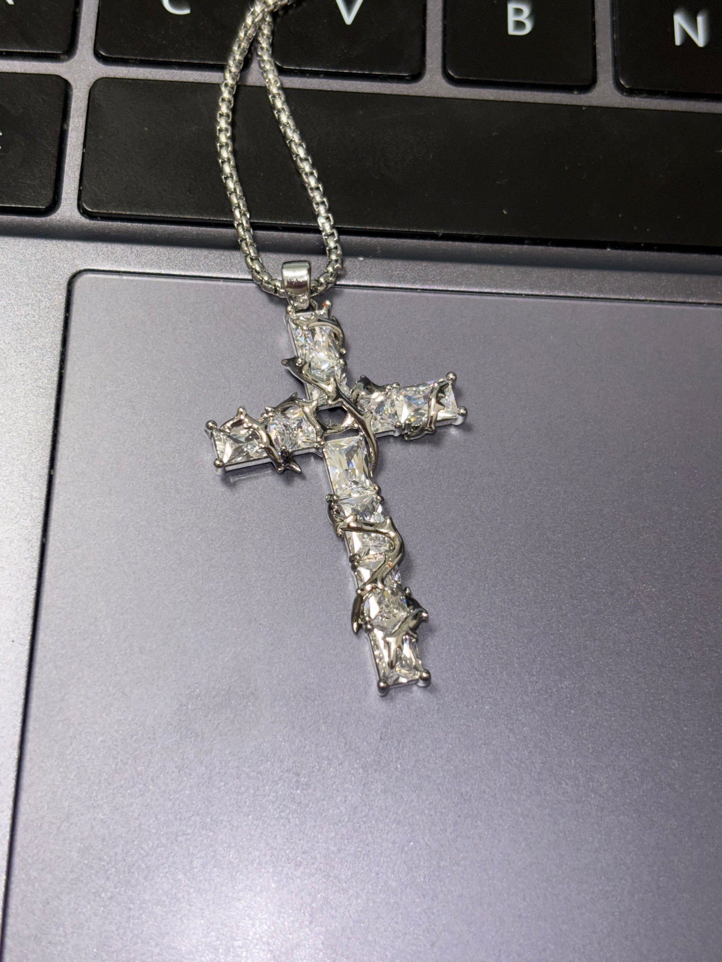Goth Thorn Cross Necklace