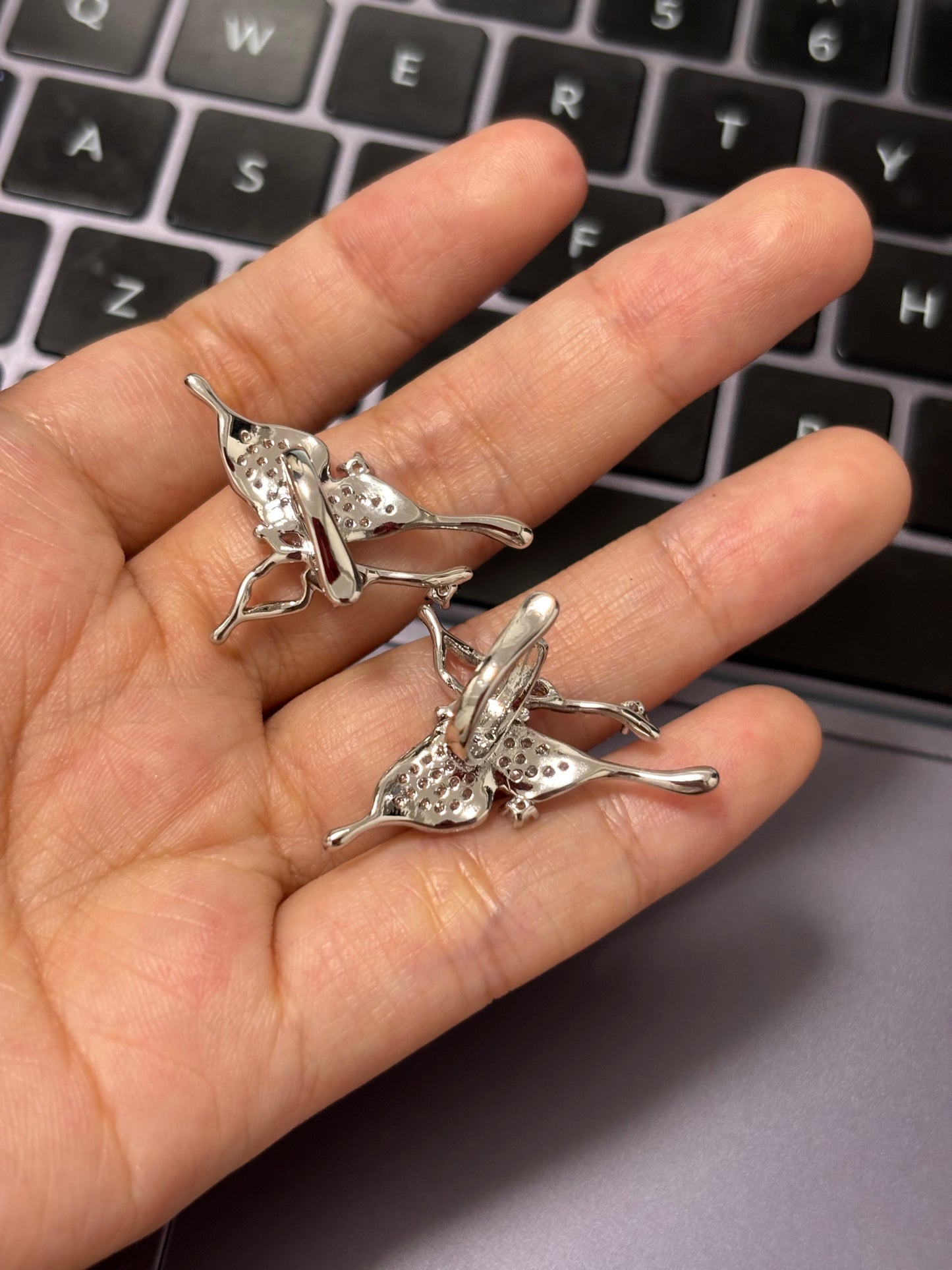 Shining Rhinestone Butterfly Ear Cuffs
