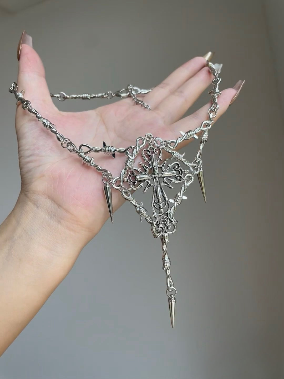 Gothic Dornenkreuz Choker Halskette