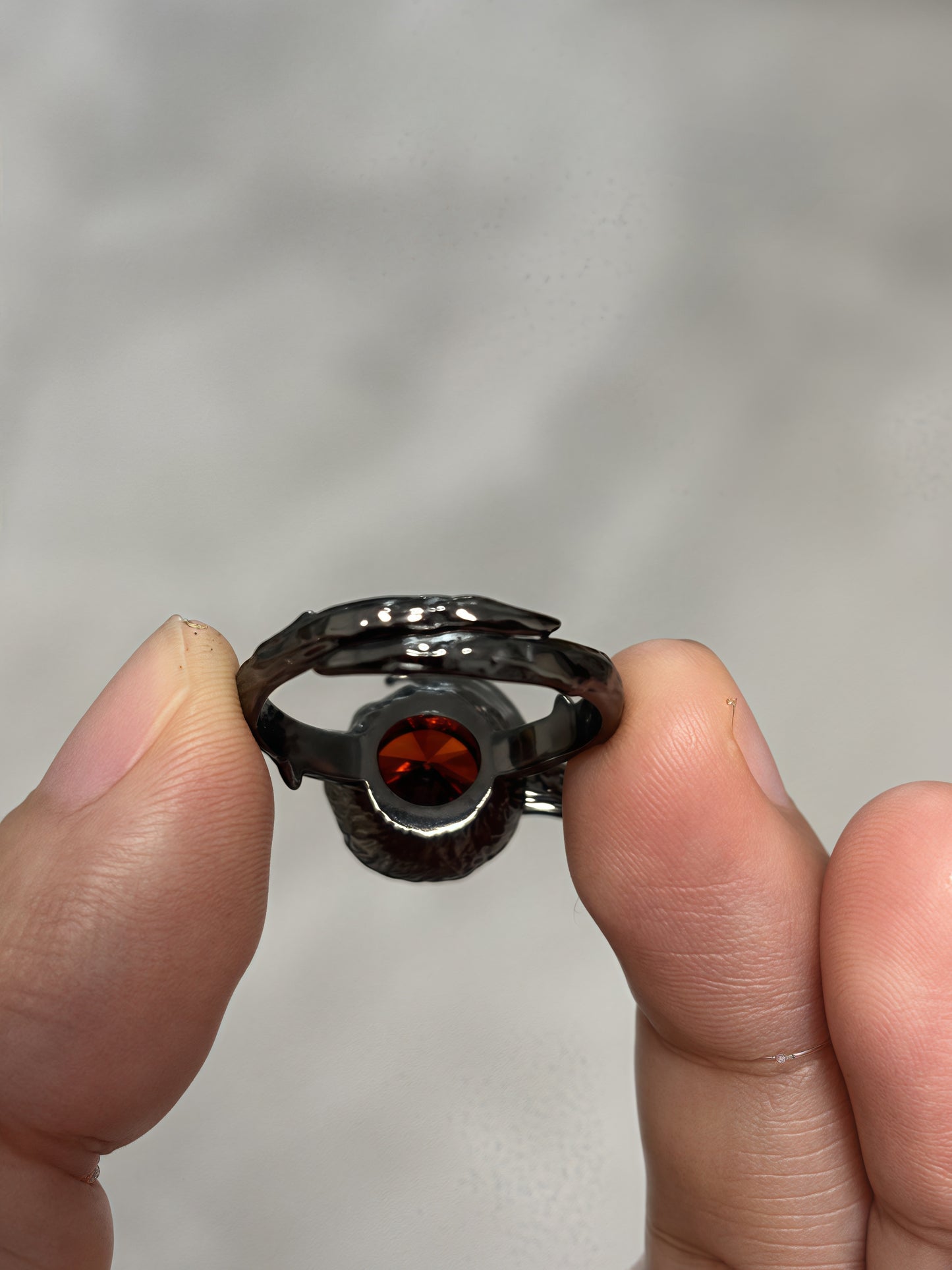 Red Raven Rhinestone Adjustable Ring