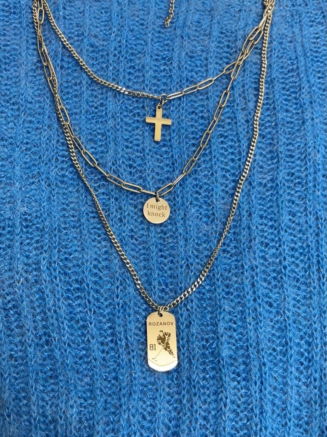 Trible Layer Cross Necklace for for Ilya