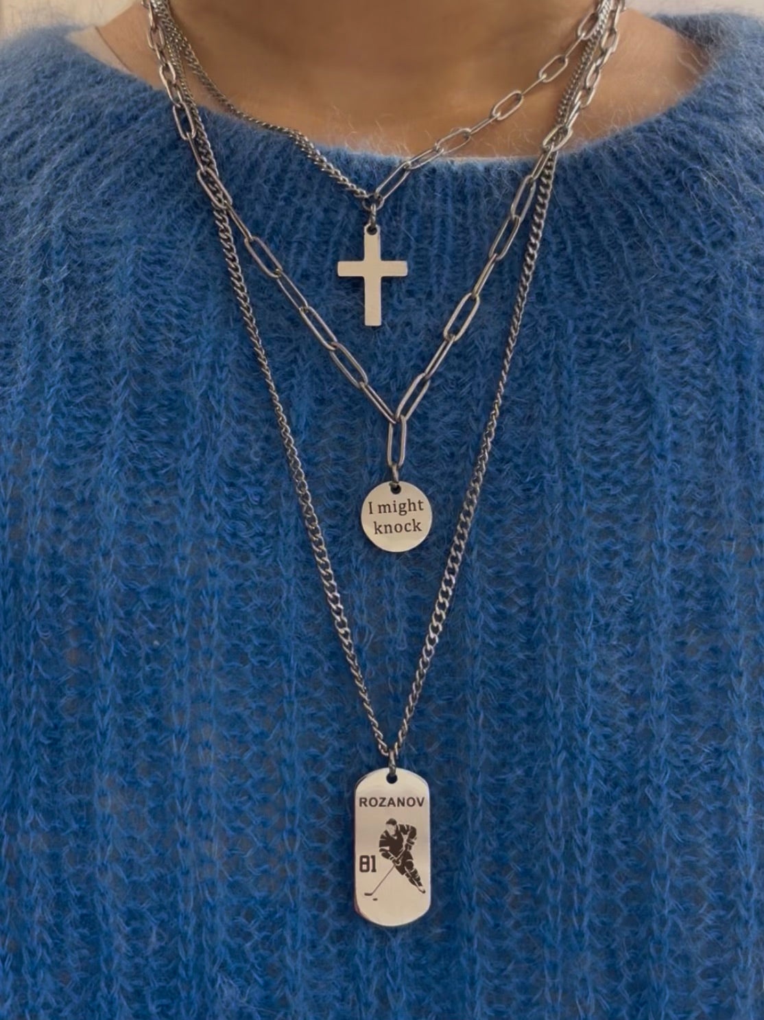 Trible Layer Cross Necklace for for Ilya