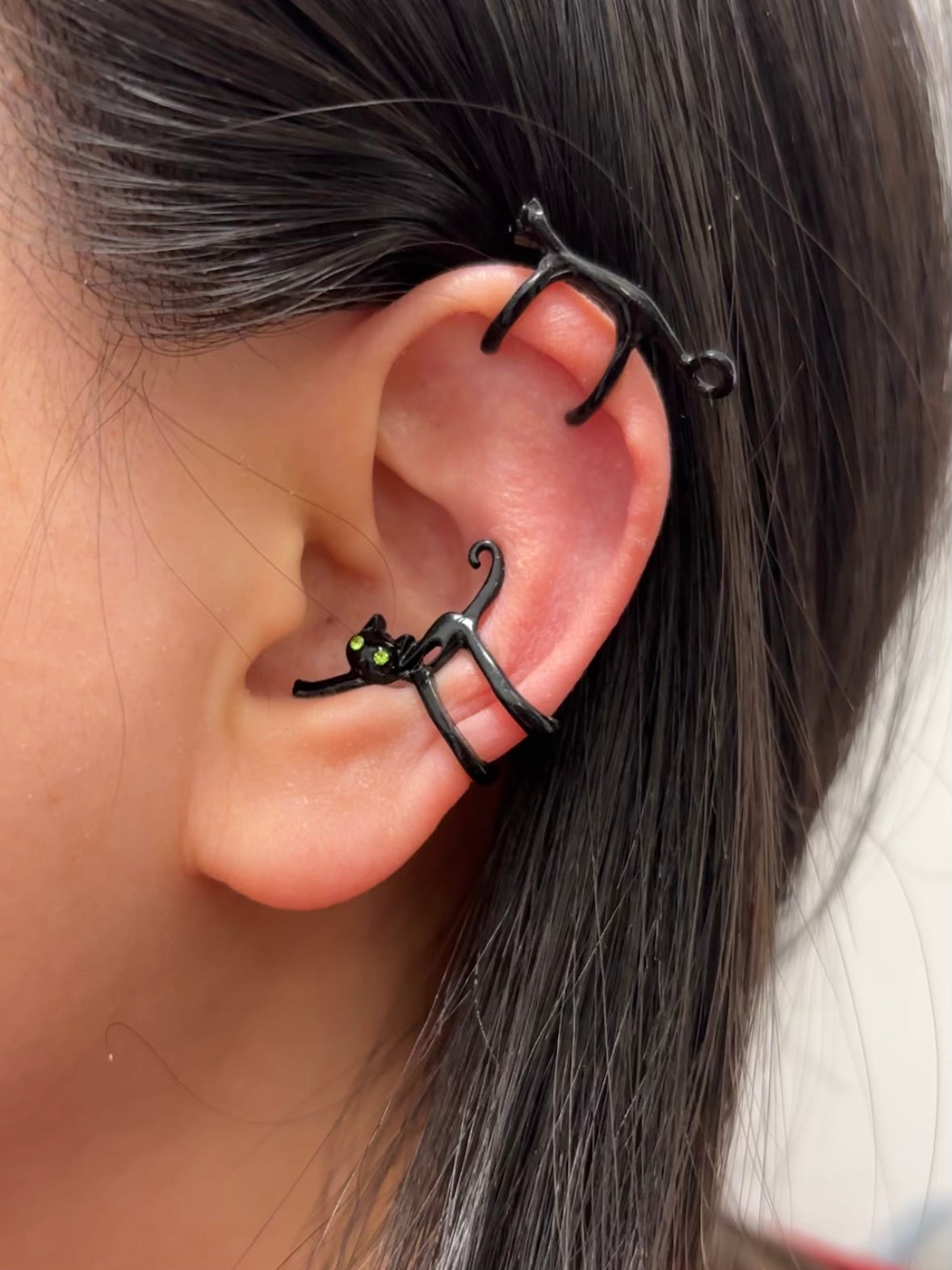 Designer Cat Stretching Ear Cuff