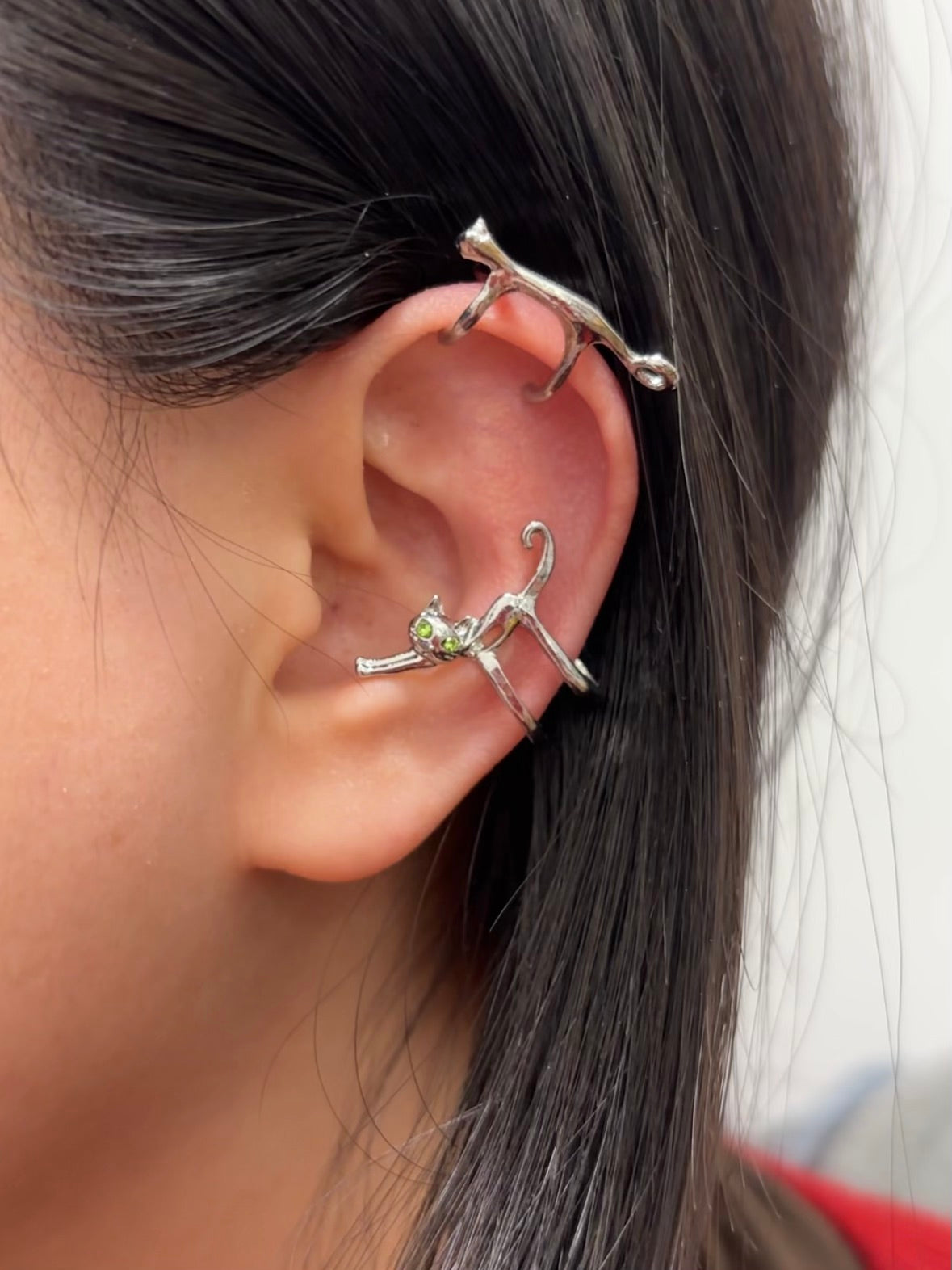 Designer Cat Stretching Ear Cuff