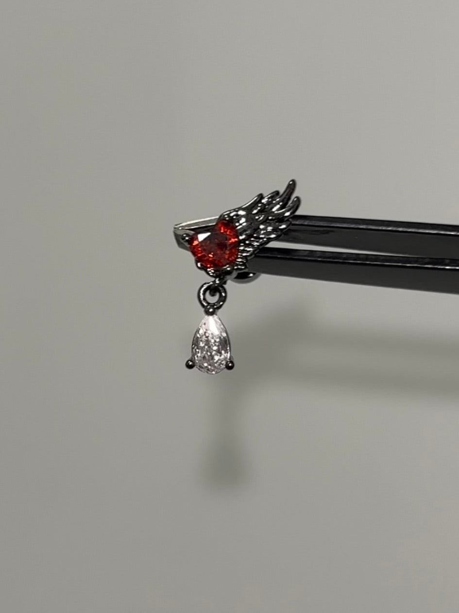 Boucles d'oreilles cœur Gothiques Diable Sombre