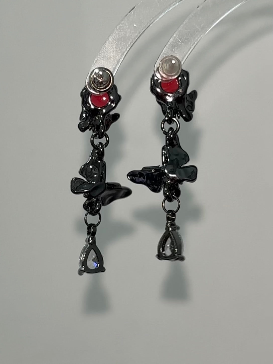 Goth Vampire Butterfly Ear Studs