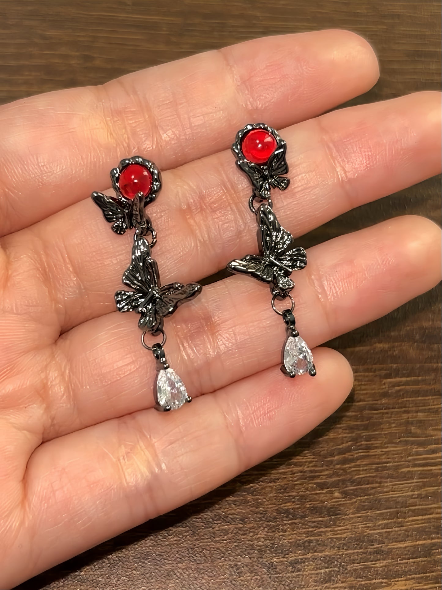 Goth Vampire Butterfly Ear Studs