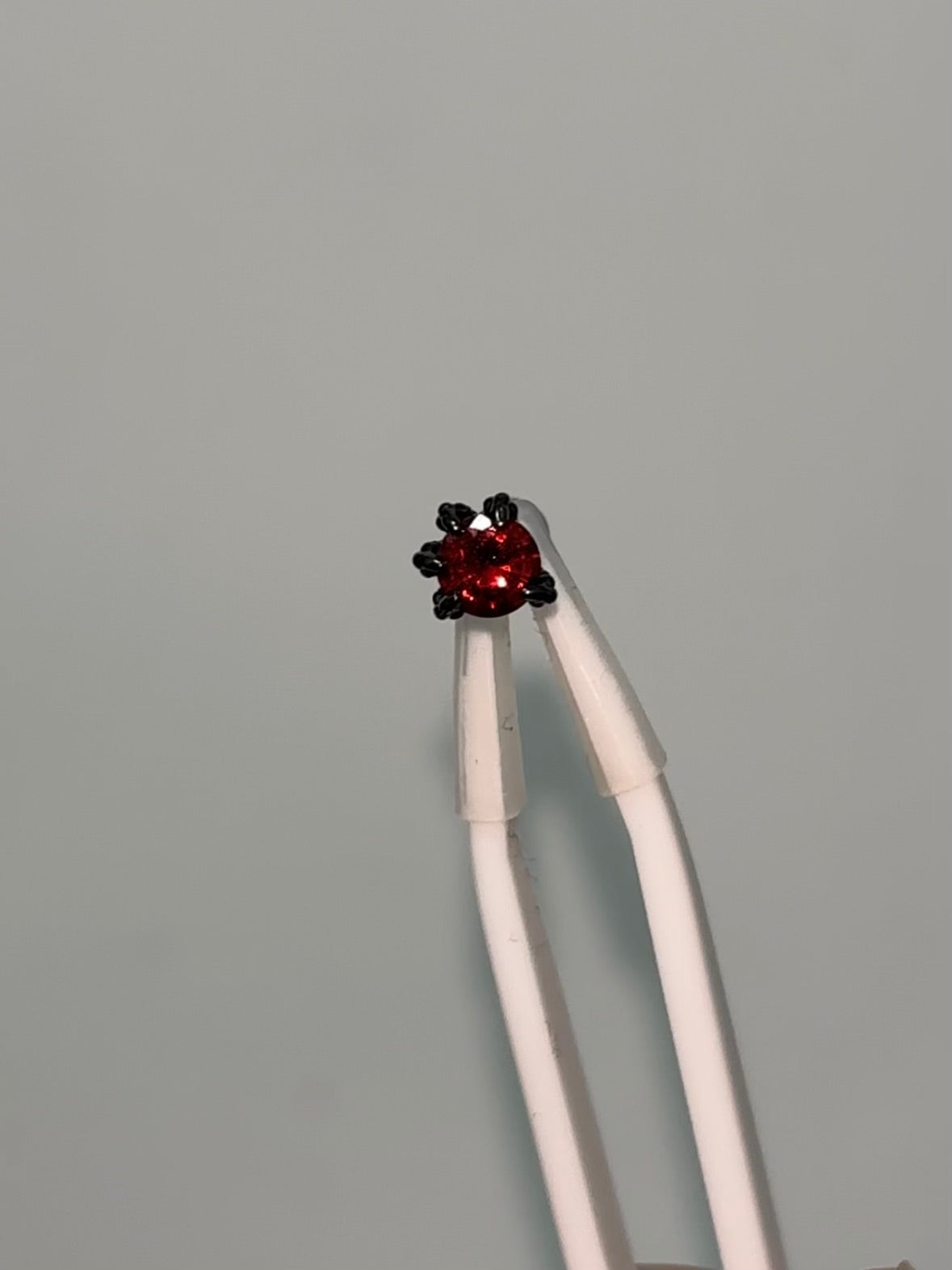 Goth Vampire Raven Red Rhinestone Ear Studs