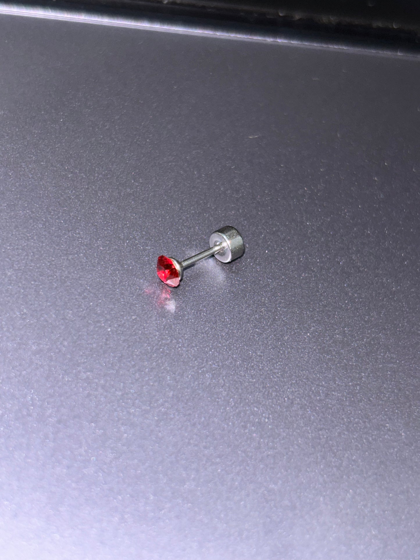 Goth Vampire Raven Red Rhinestone Ear Studs