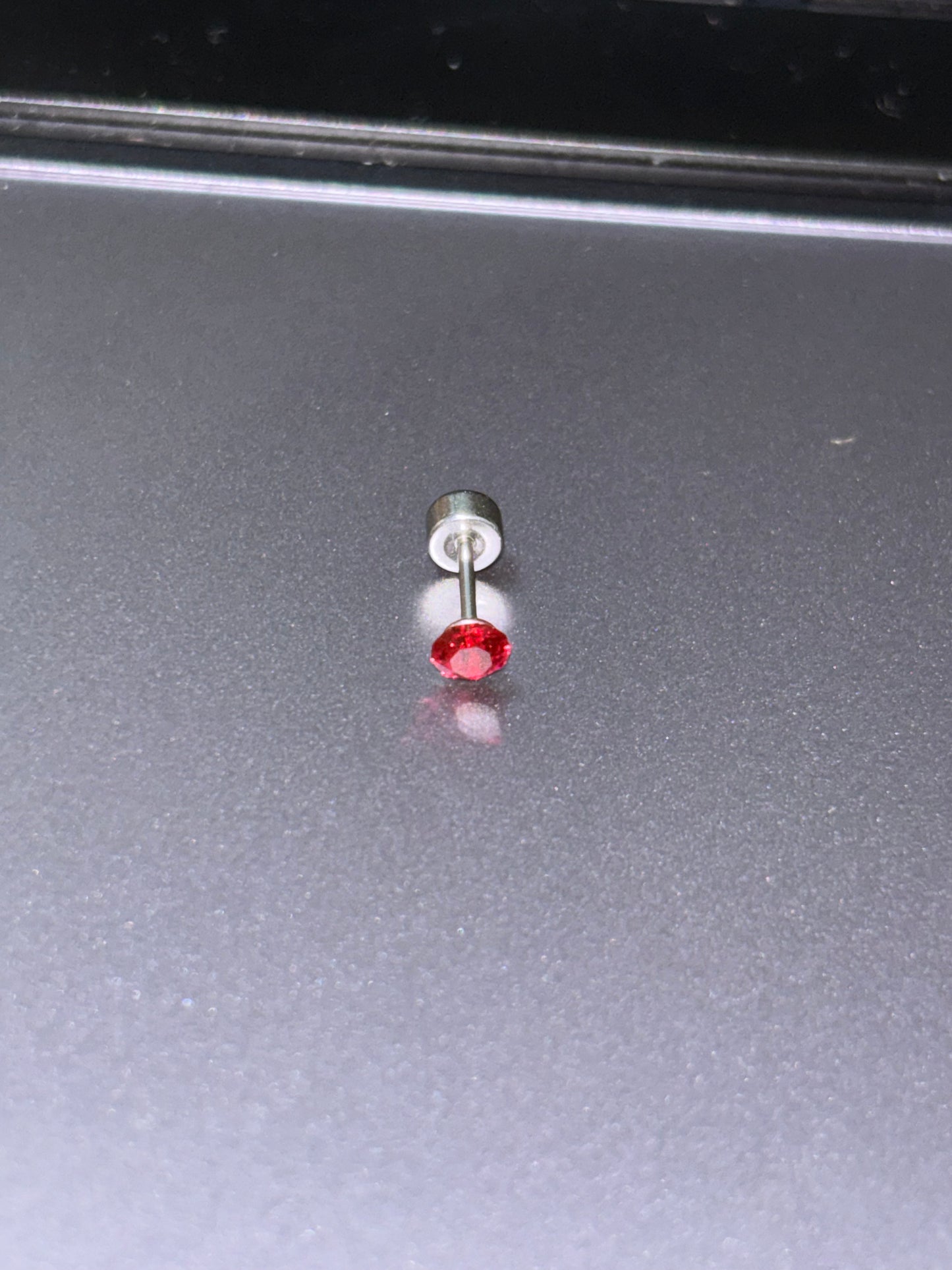 Goth Vampire Raven Red Rhinestone Ear Studs