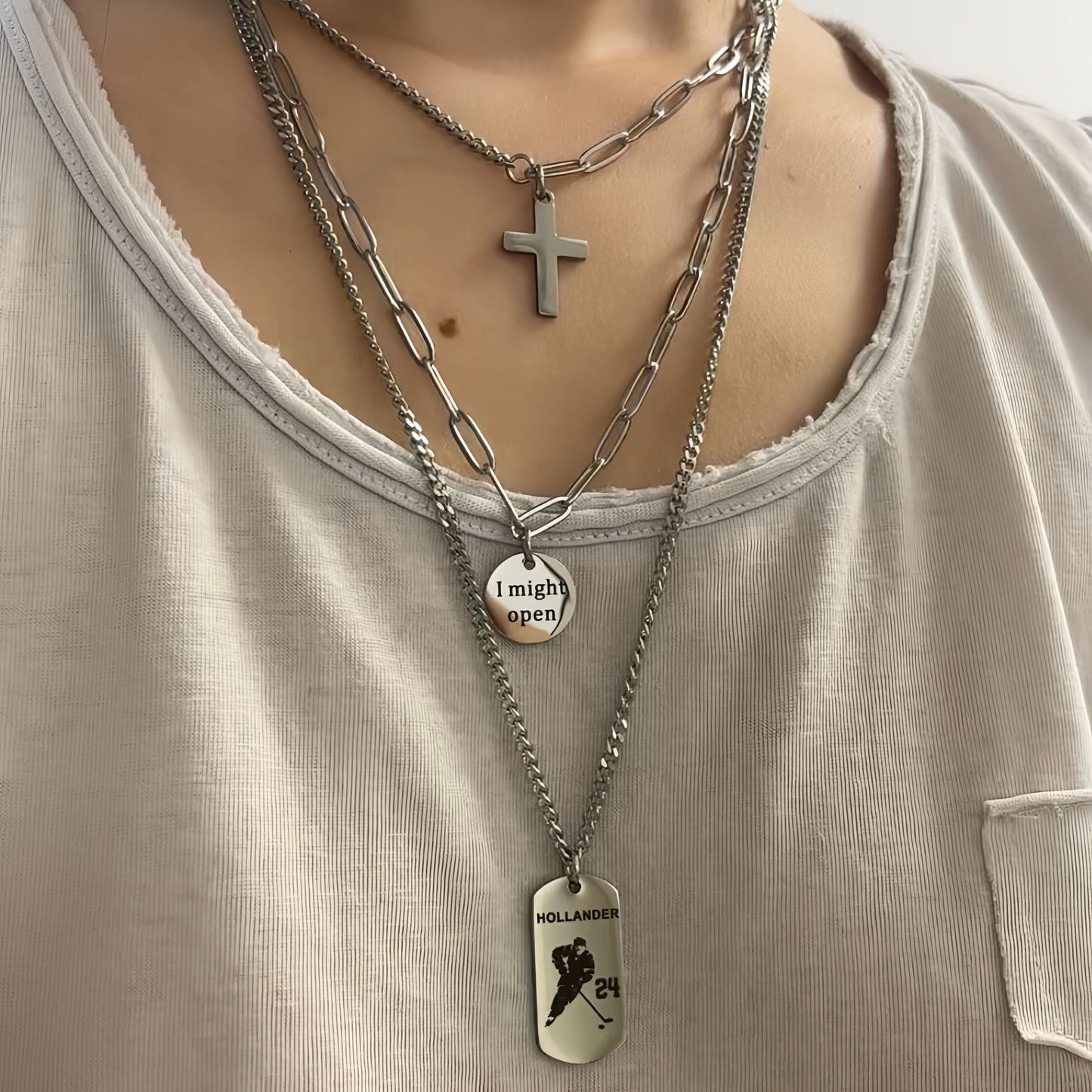 Trible Layer Cross Necklace for for Ilya