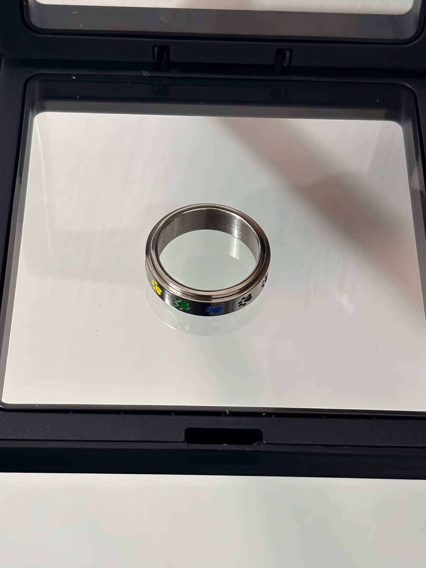 The Foxhole Court Rainbow Stainless Steel Rotatable rings