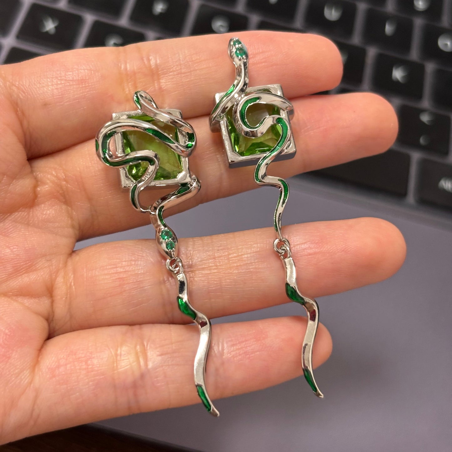 Enchanted Snake Statement Earrings for Baizhu
