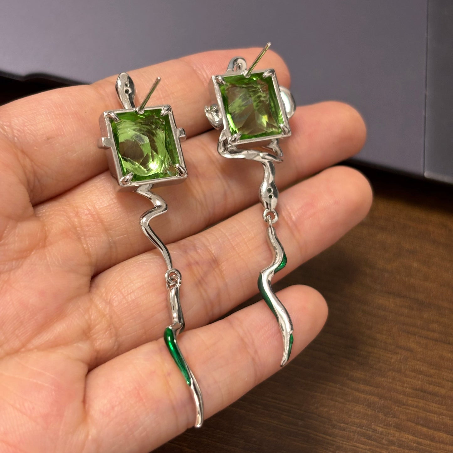 Enchanted Snake Statement Earrings for Baizhu