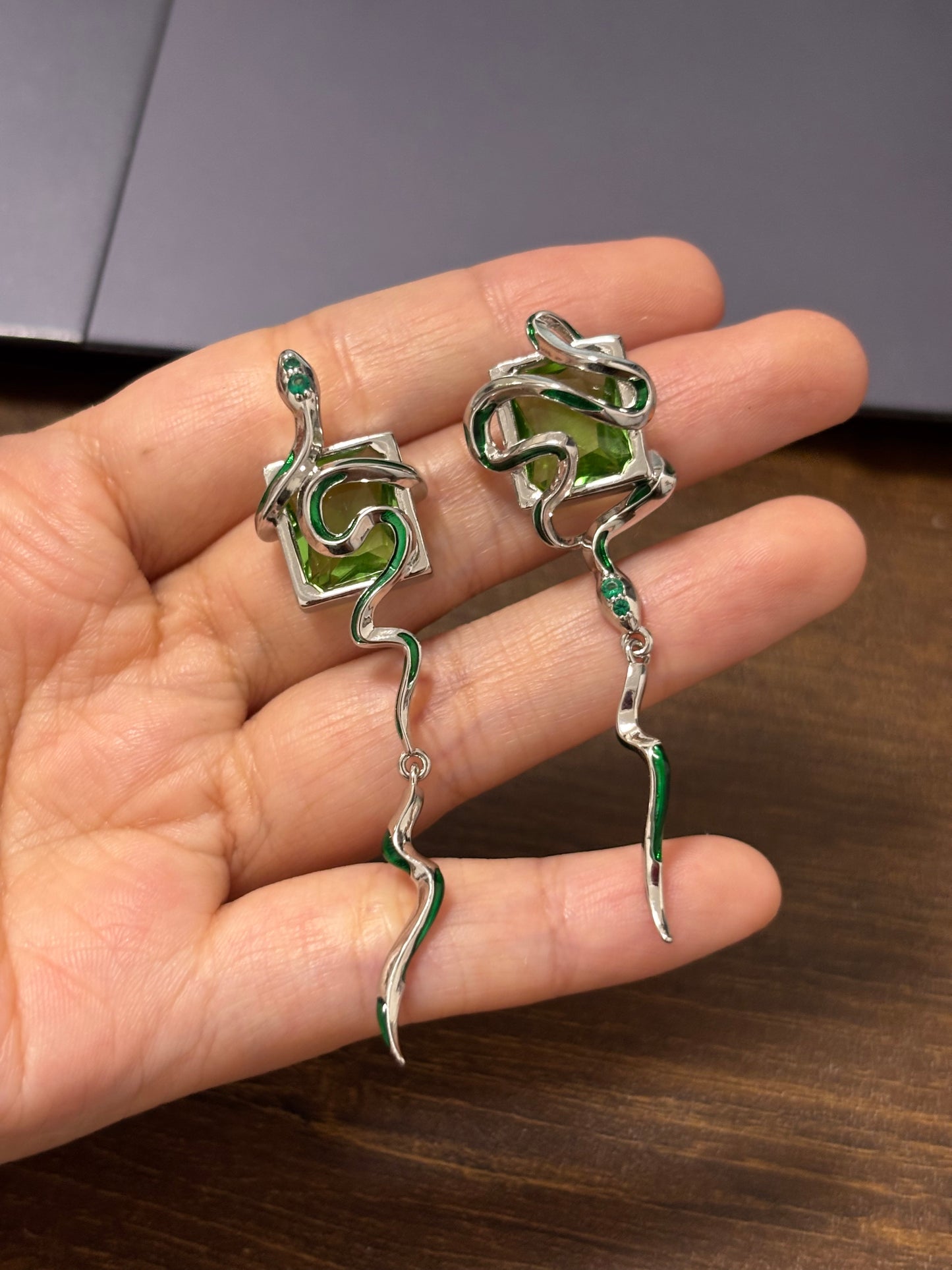 Enchanted Snake Statement Earrings for Baizhu