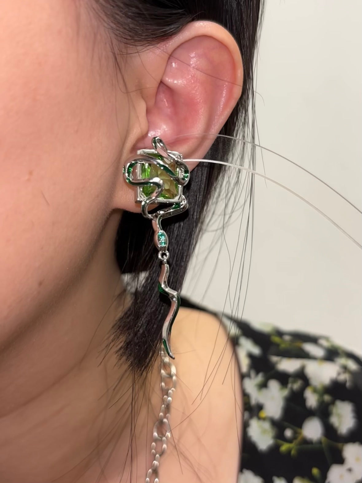 Enchanted Snake Statement Earrings for Baizhu