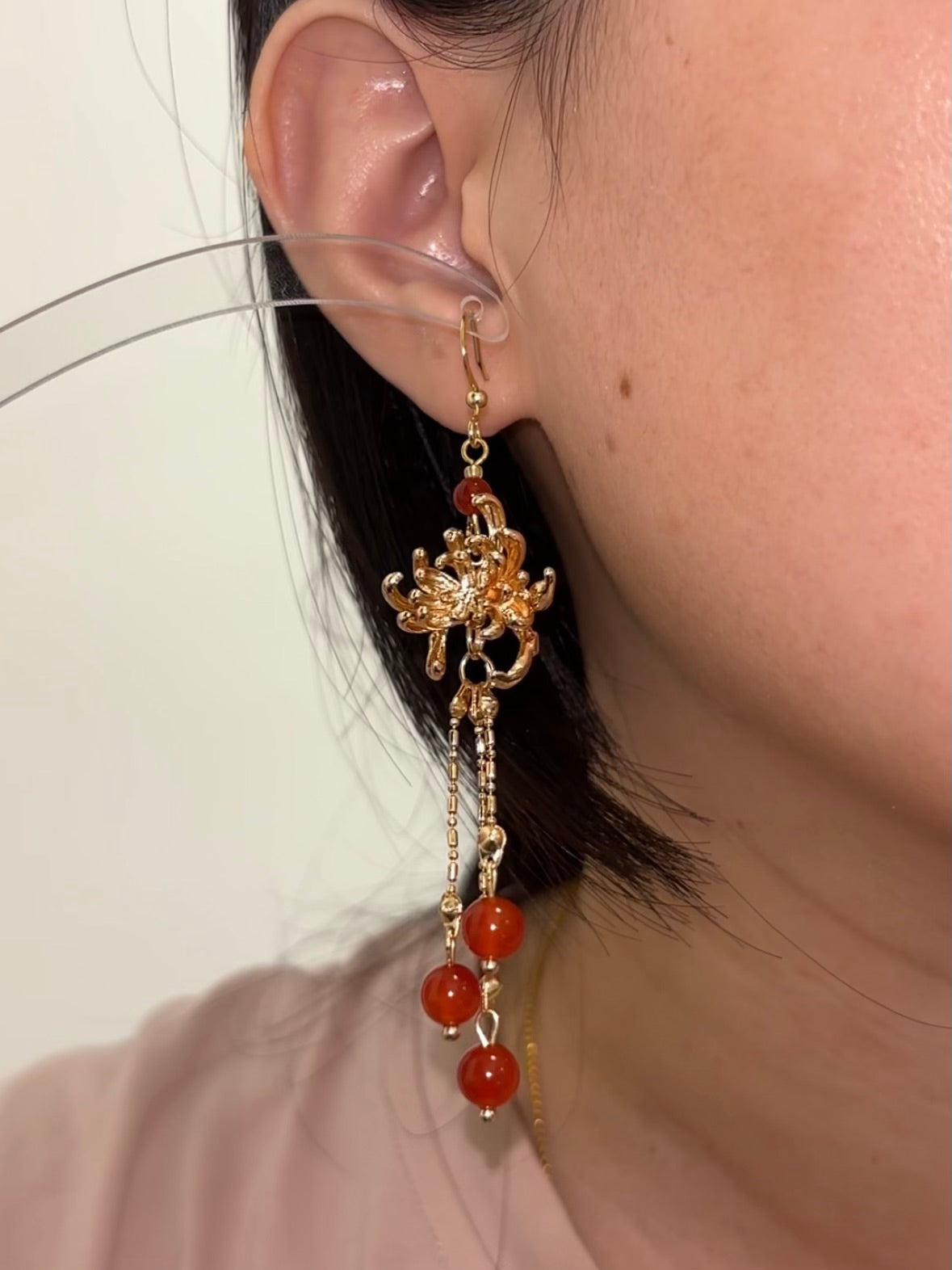 Spider Lily Tassel Hook Earrings for Blade