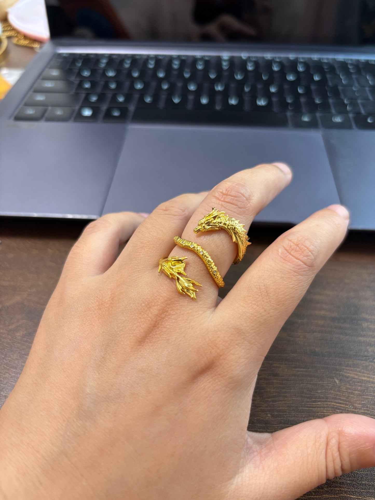 Designer Dragon Adjustable Ring