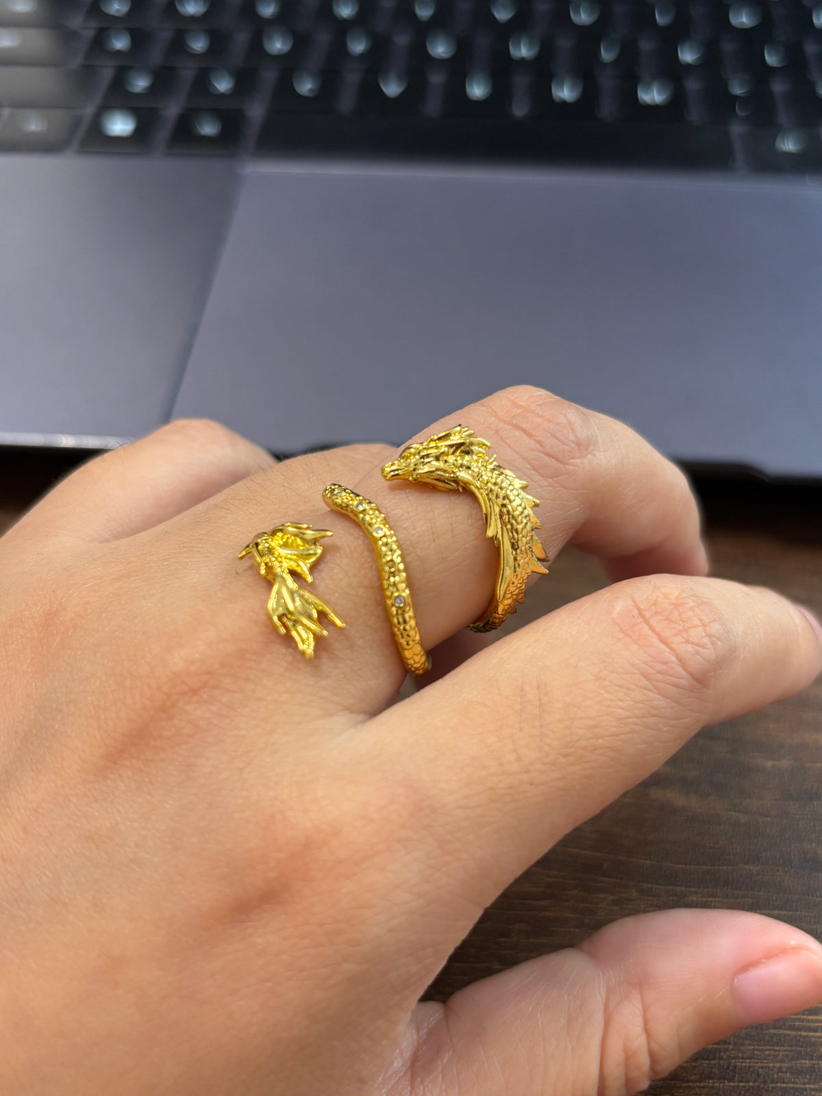 Designer Dragon Adjustable Ring