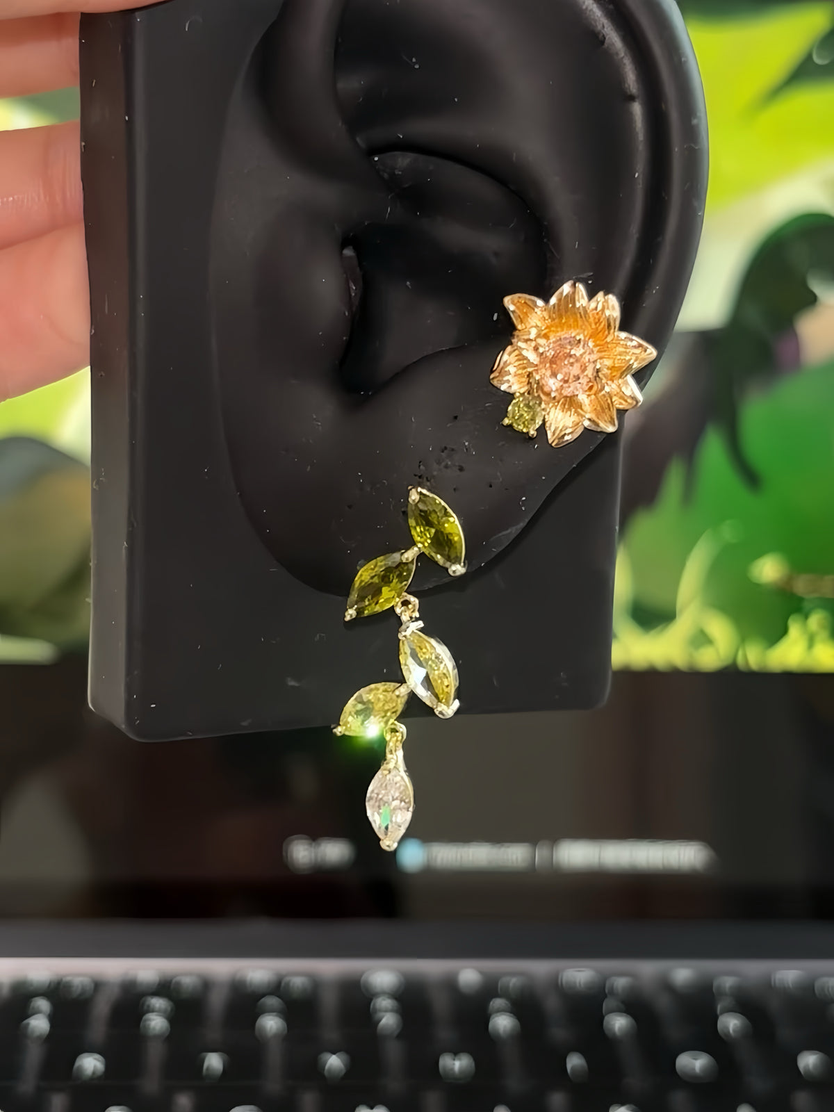 Tighnari Inspired Flower and Leaf Earrings