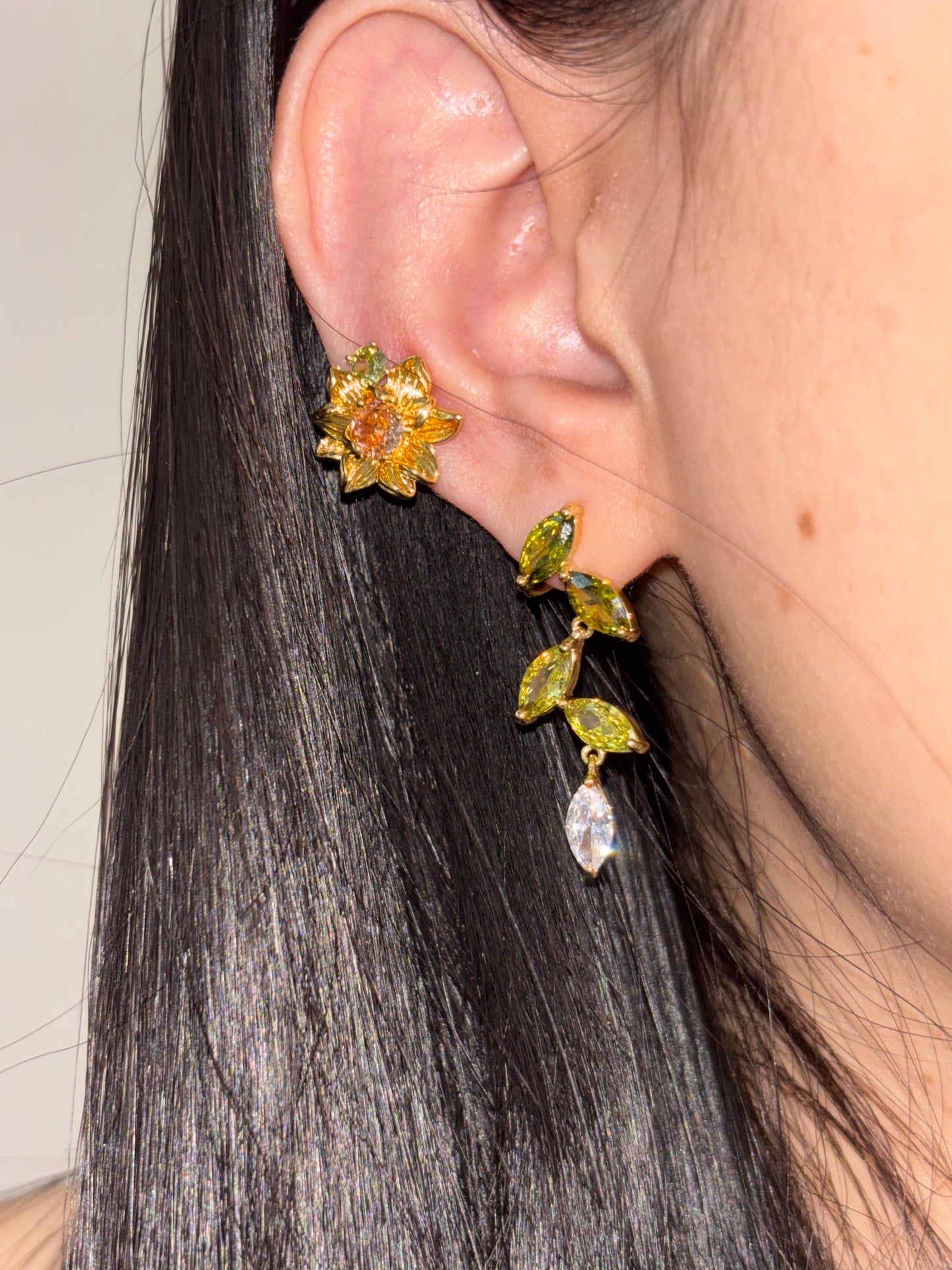 Tighnari Inspired Flower and Leaf Earrings
