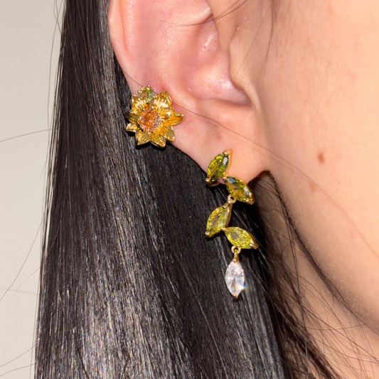 Tighnari Inspired Flower and Leaf Earrings