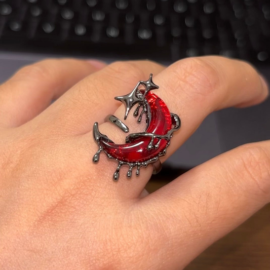 Bague réglable Gothique Lune de Sang