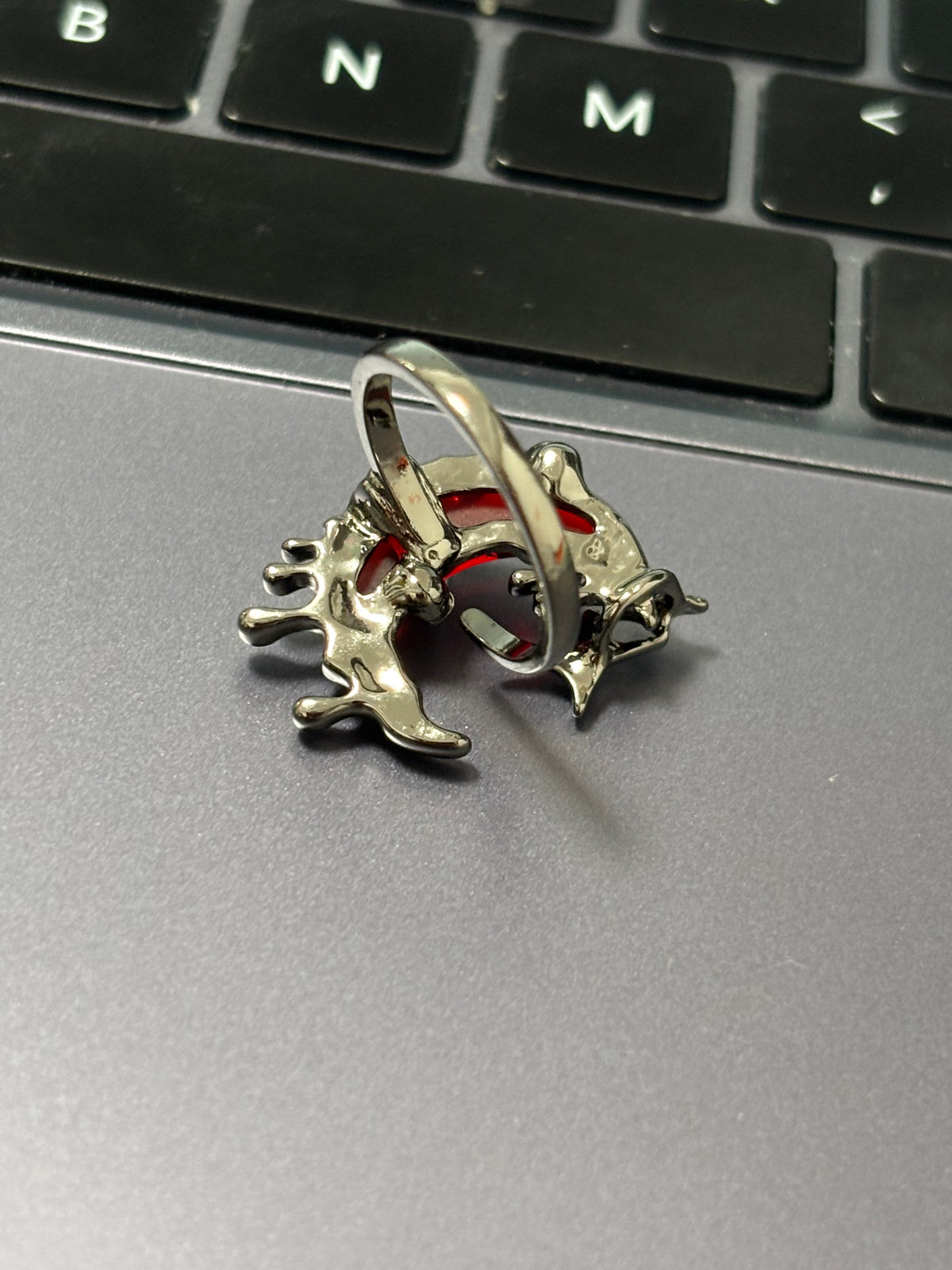Goth Blood Moon Adjustable Ring For Arlecchino