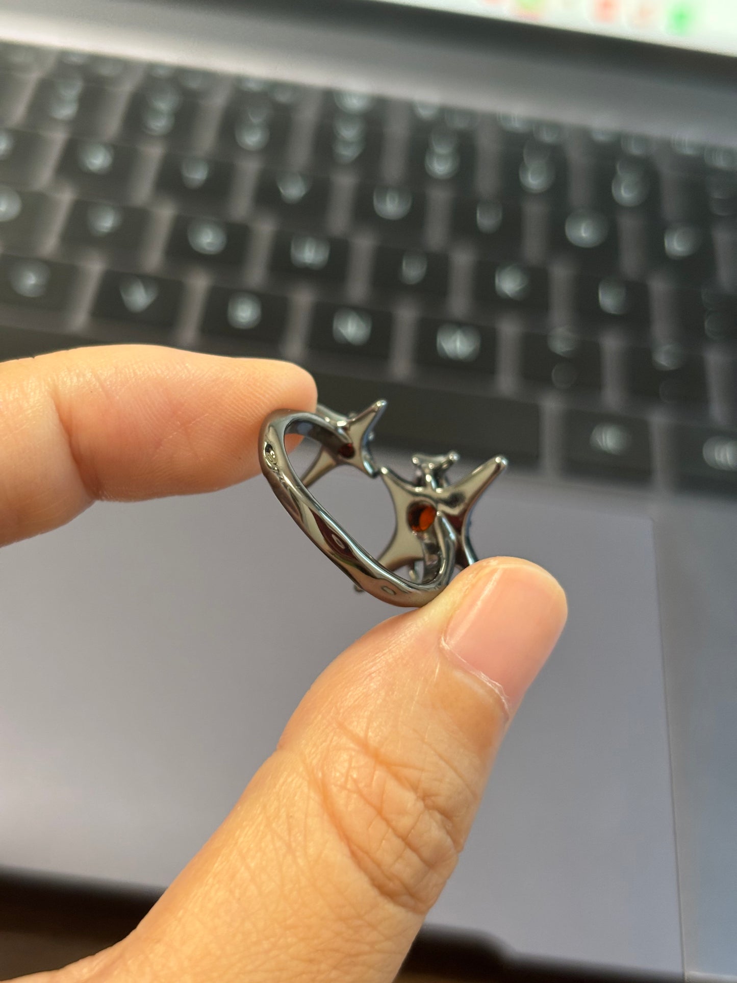 Gothic Red Corrupted Star Ring Inspired by Asmoday